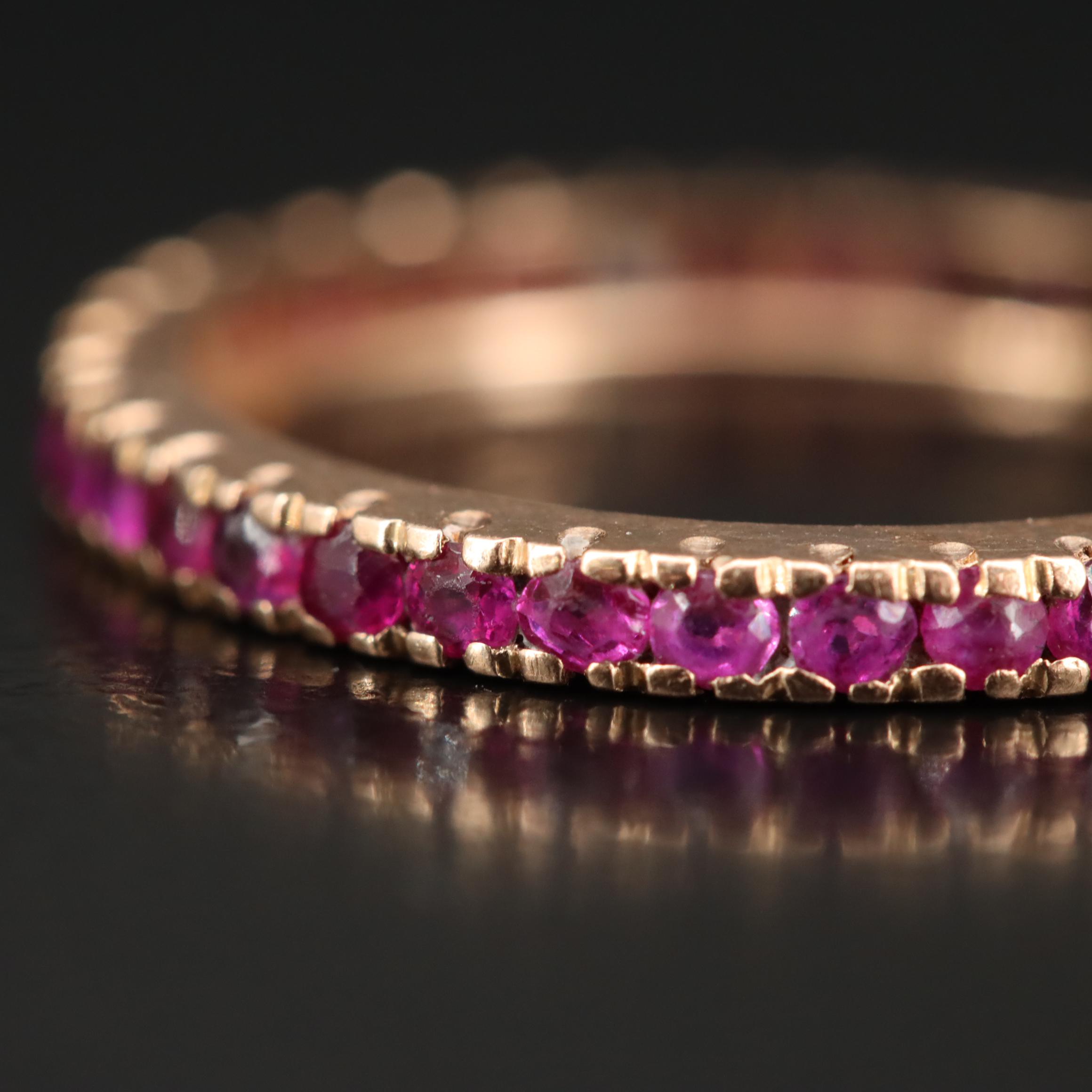 14K Rose Gold Ruby Eternity Band