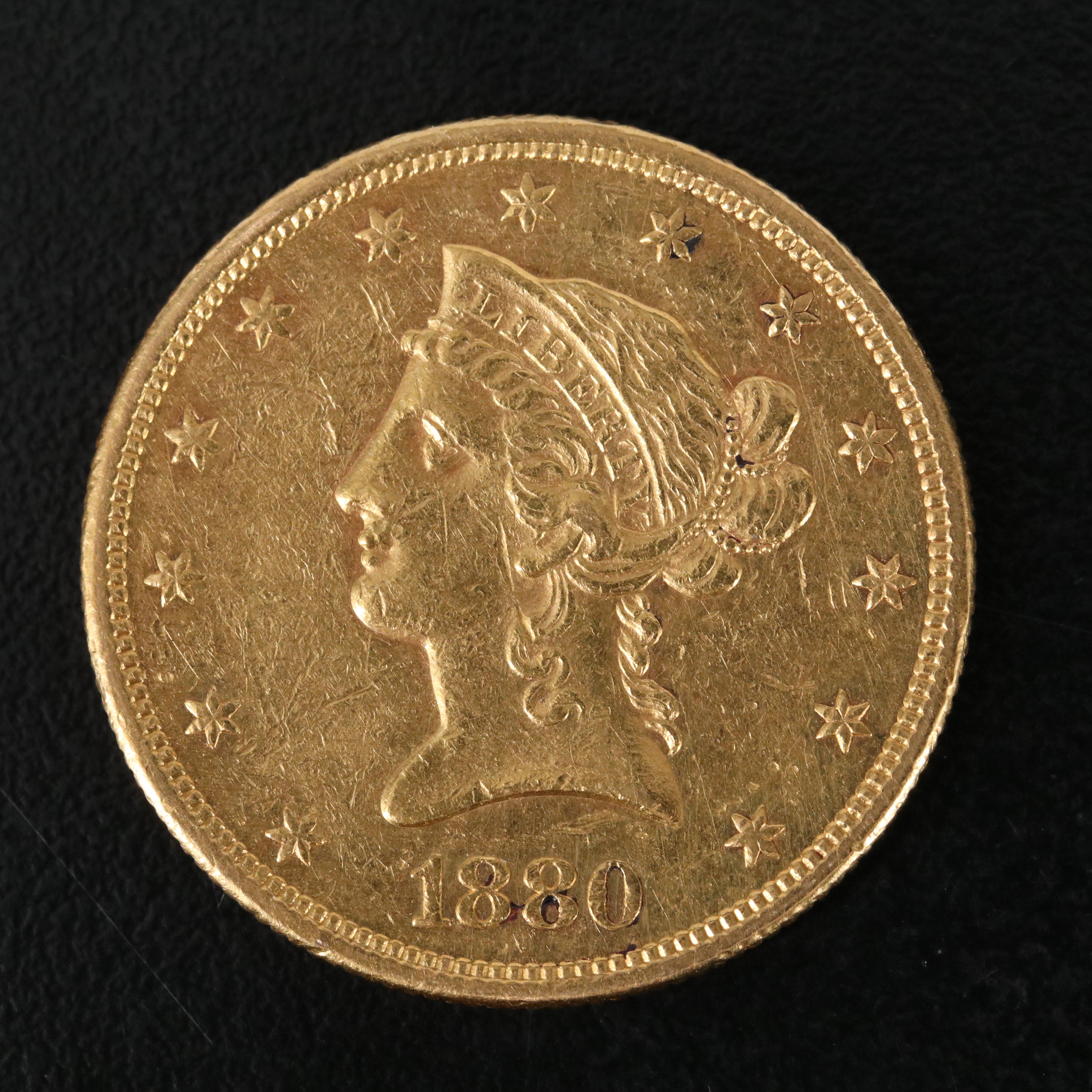 1880-S Liberty Head $10 Gold Coin