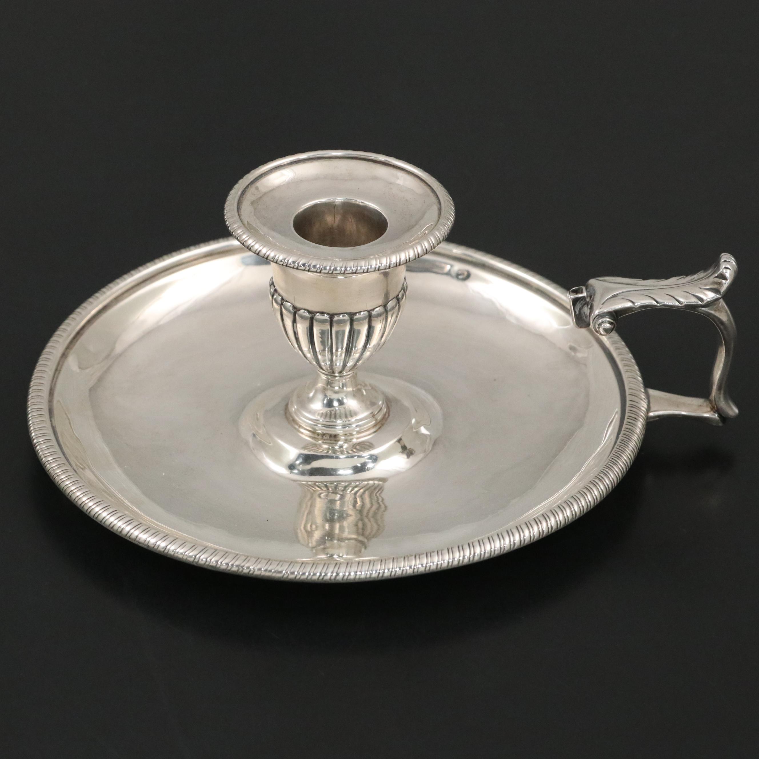 George III English William Stroud Sterling Chamber Candle Holder, 1805
