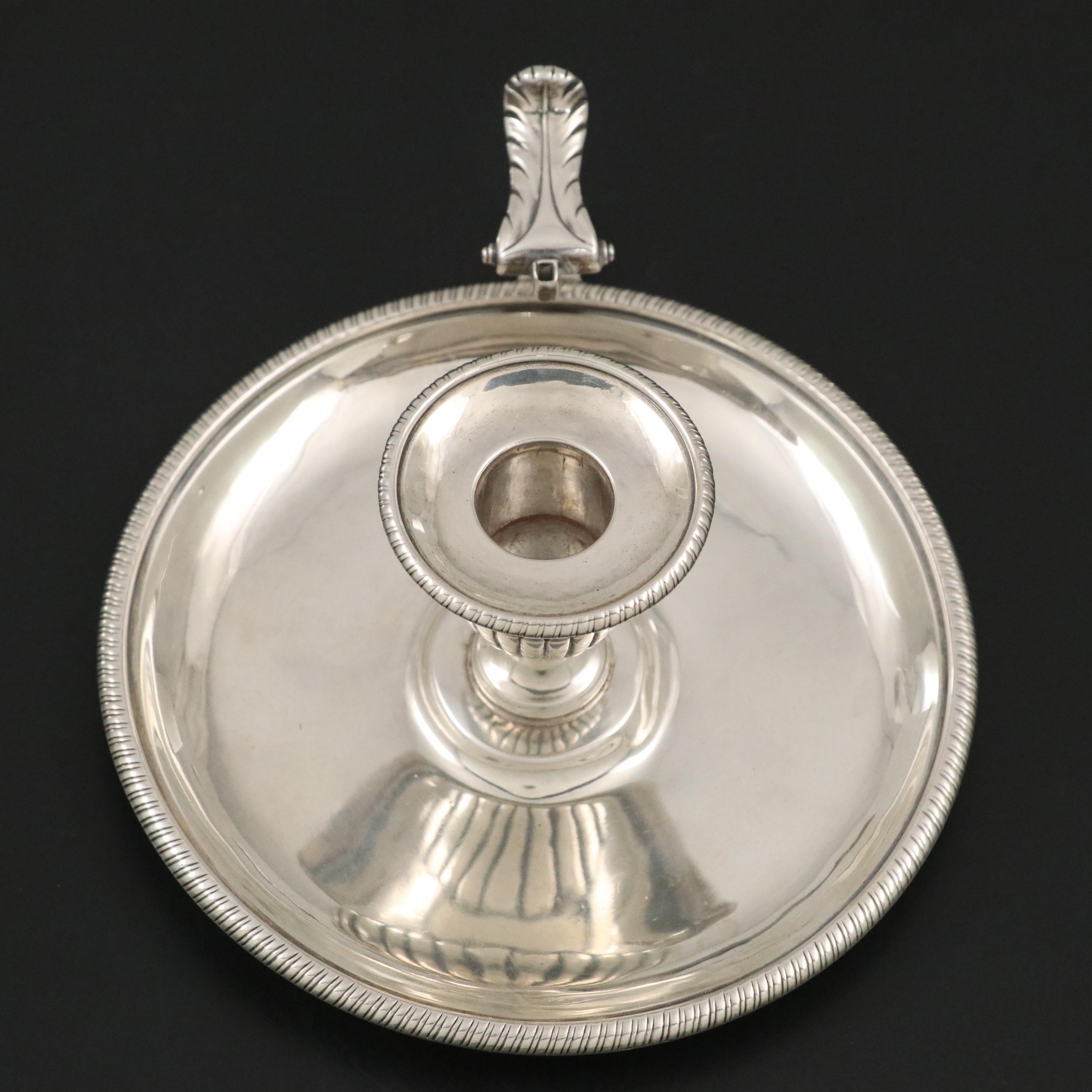 George III English William Stroud Sterling Chamber Candle Holder, 1805