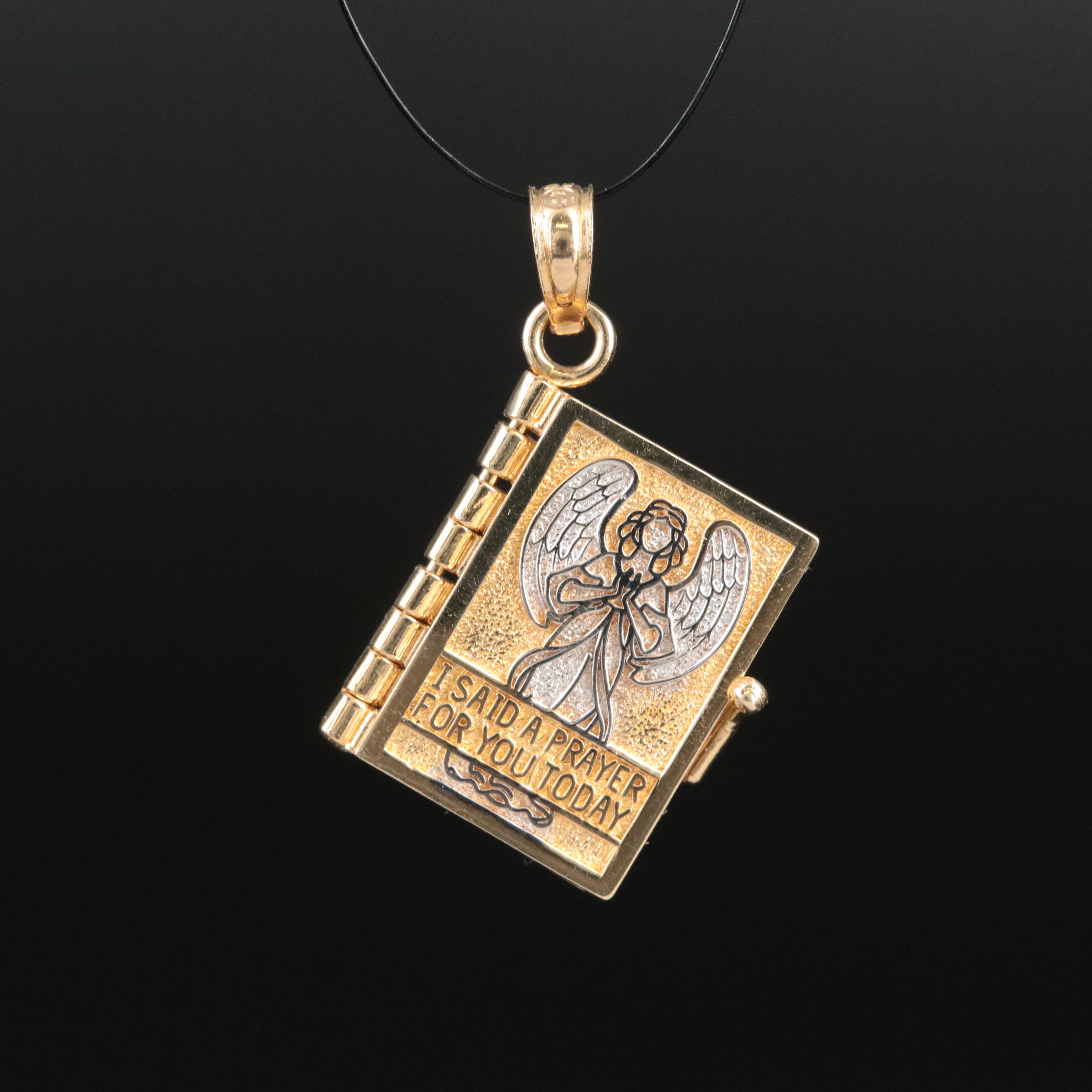 14K Prayer Book Pendant