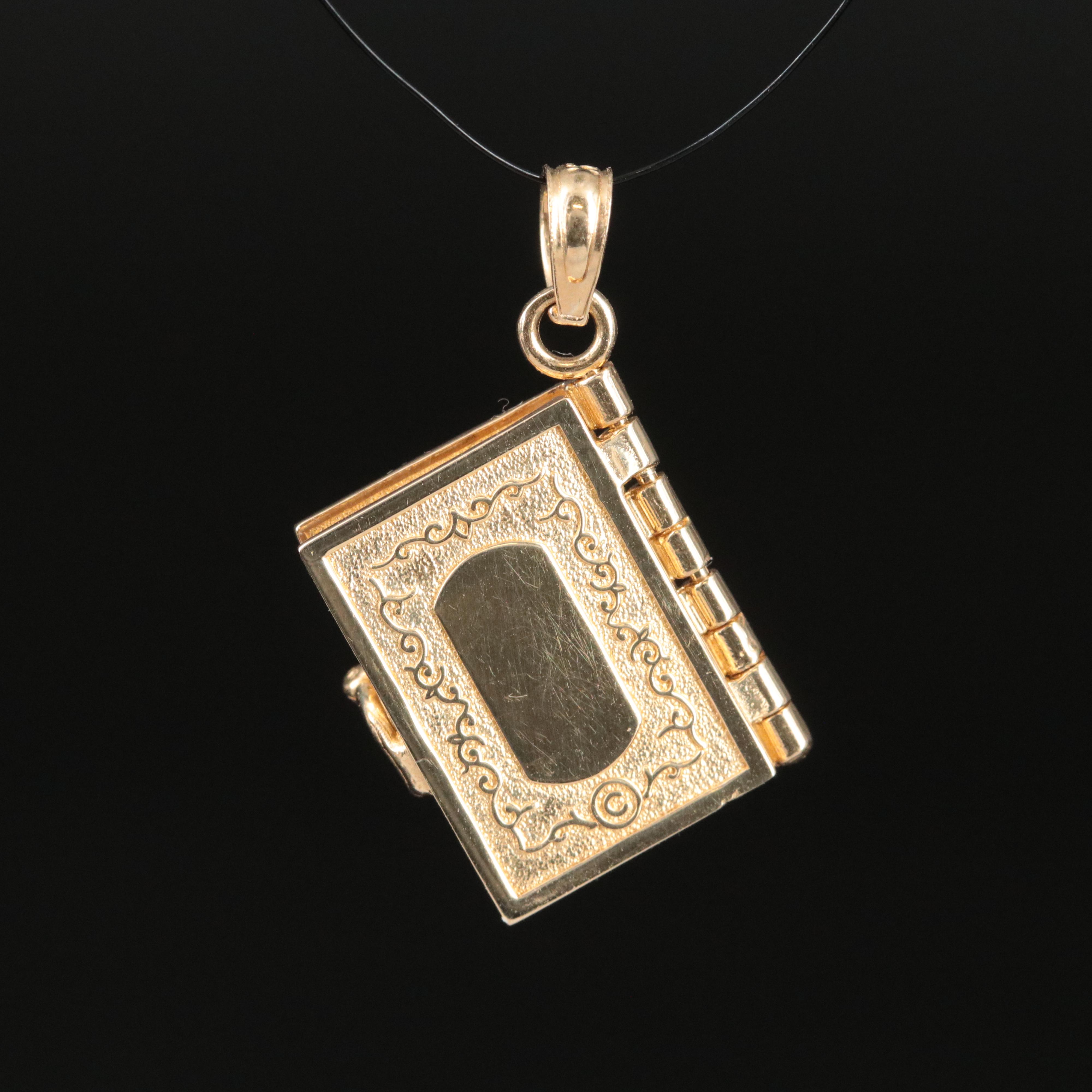 14K Prayer Book Pendant