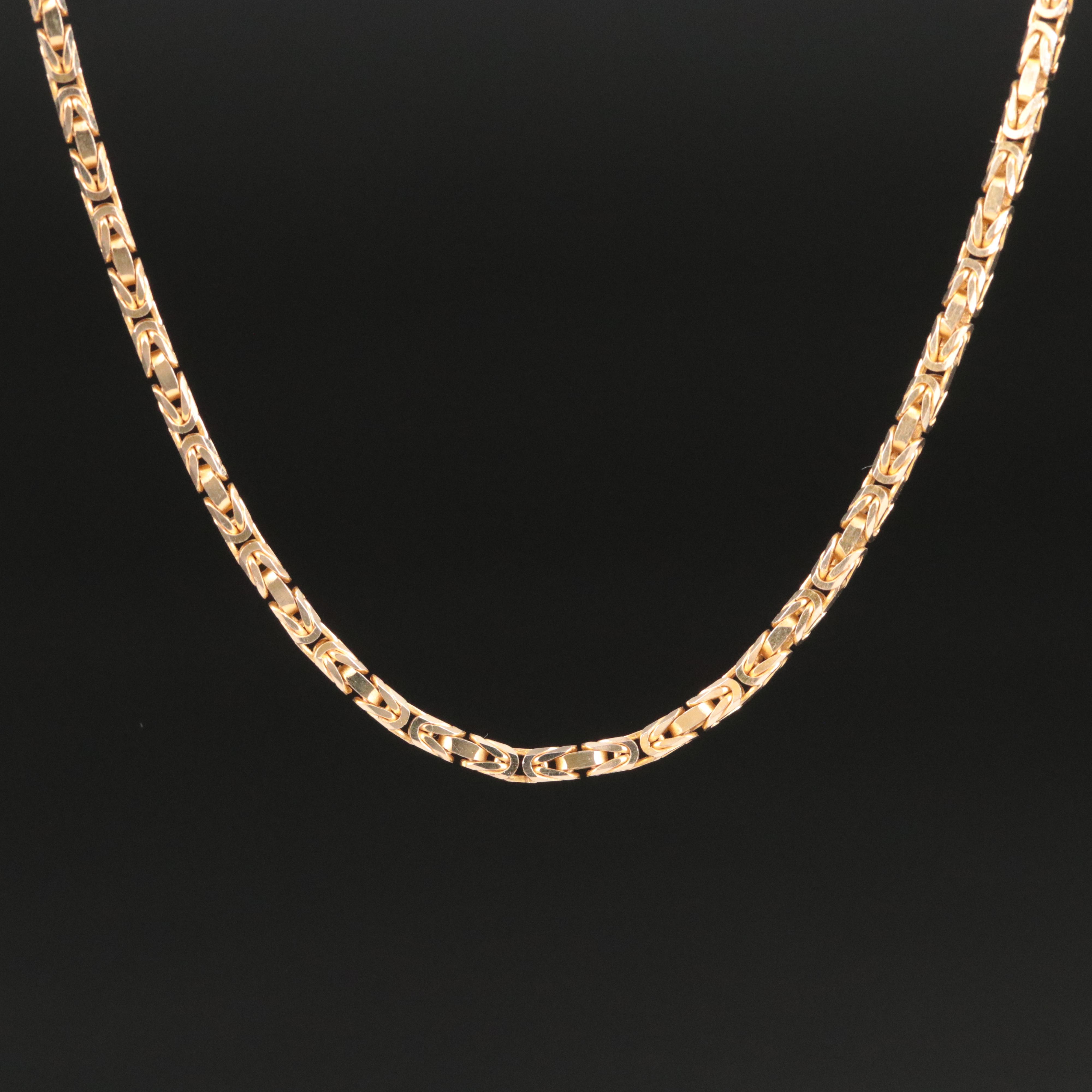 14K Square Byzantine Chain Necklace