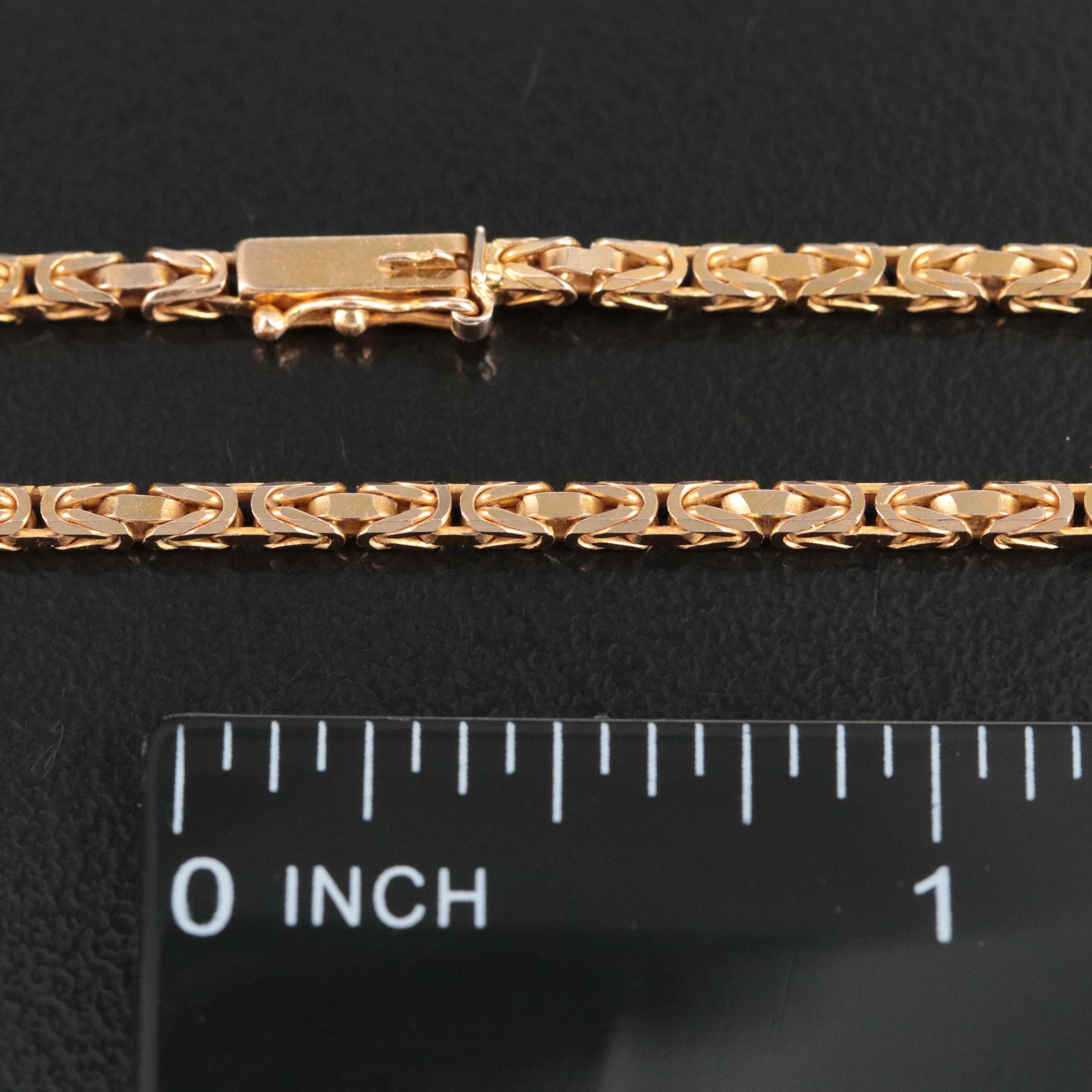 14K Square Byzantine Chain Necklace