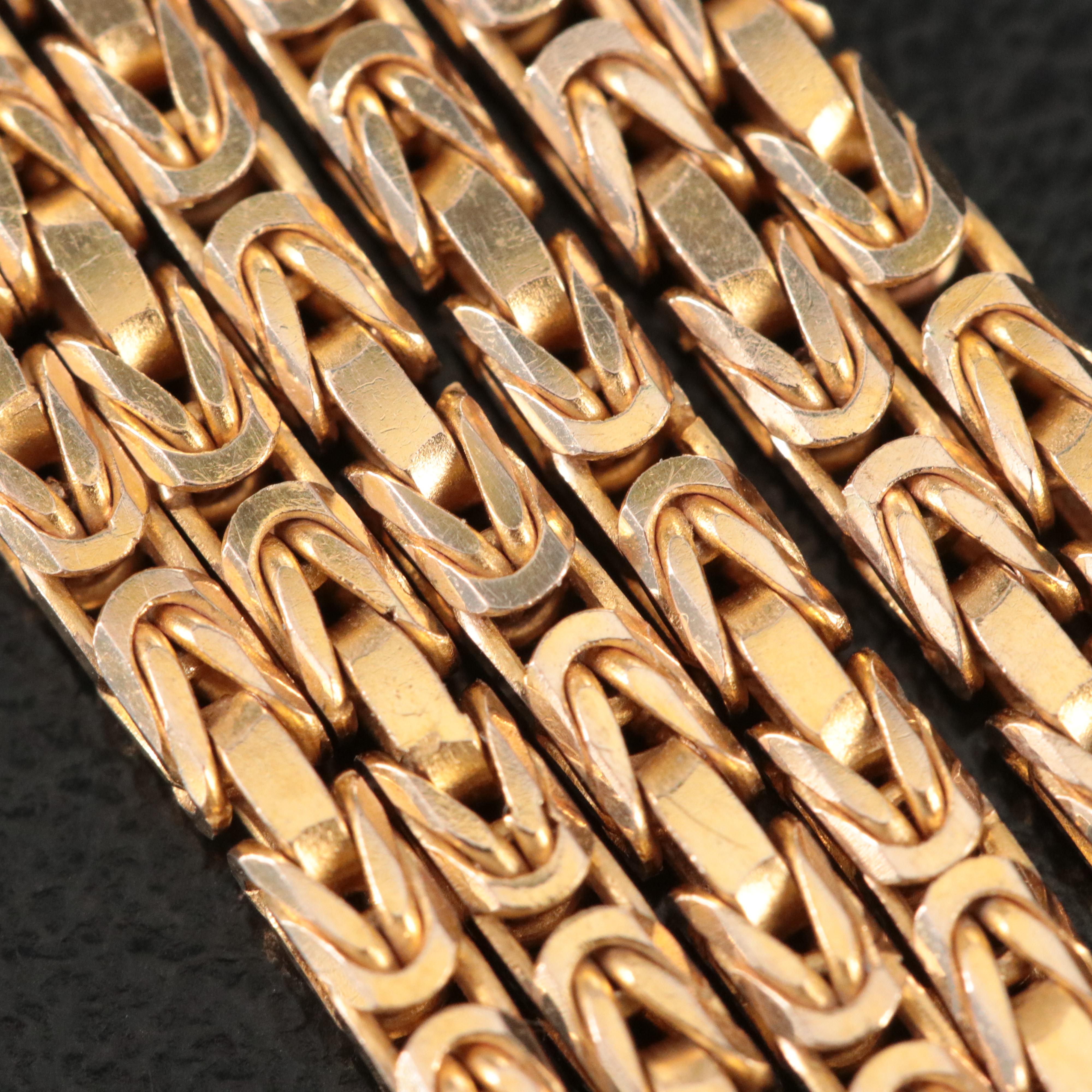 14K Square Byzantine Chain Necklace