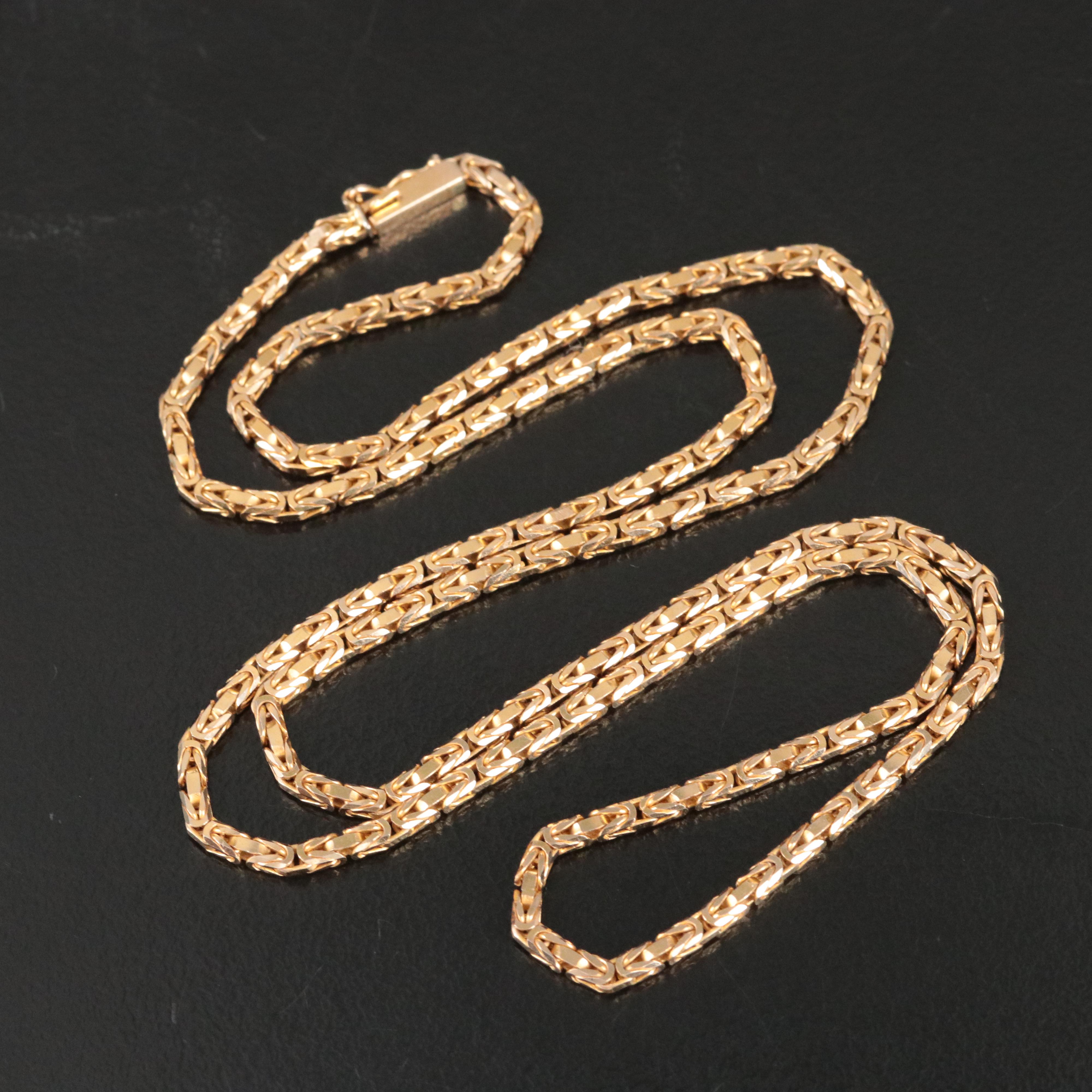 14K Square Byzantine Chain Necklace