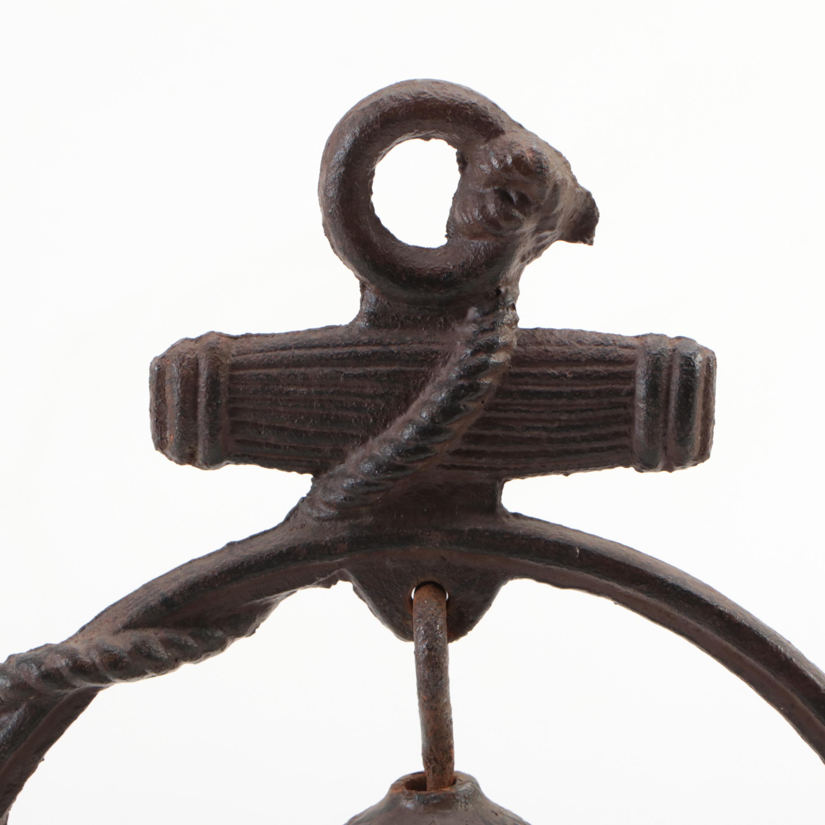 Rococo Style Gilt Metal Candlesticks with Other Cast Metal Bell and Figurine