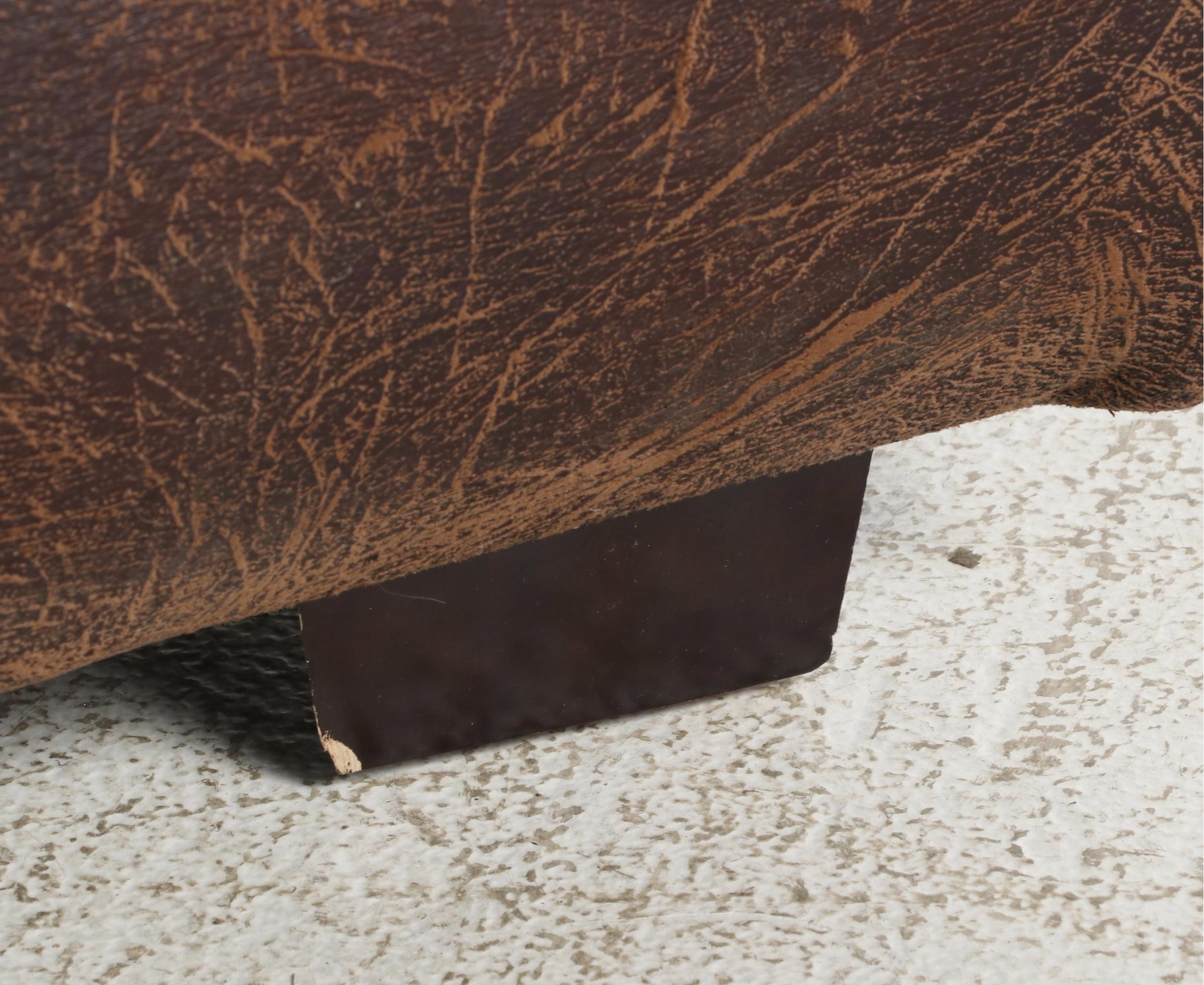 Southwestern Ranch Style Embossed Leather and Cowhide Sofa