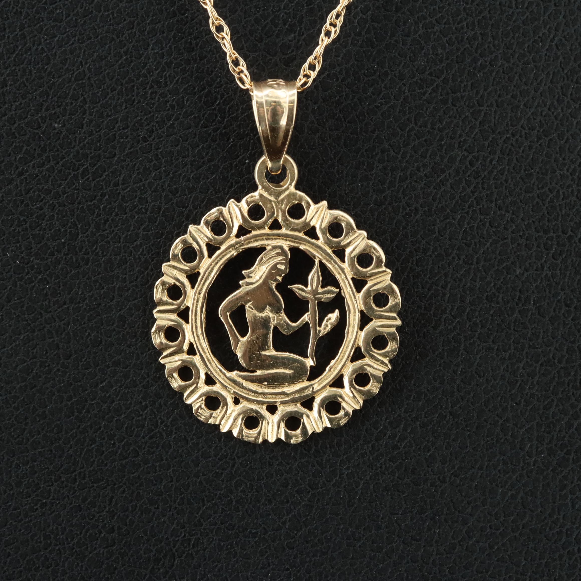 Maya Brenner 14K Zodiac Virgo Pendant Necklace