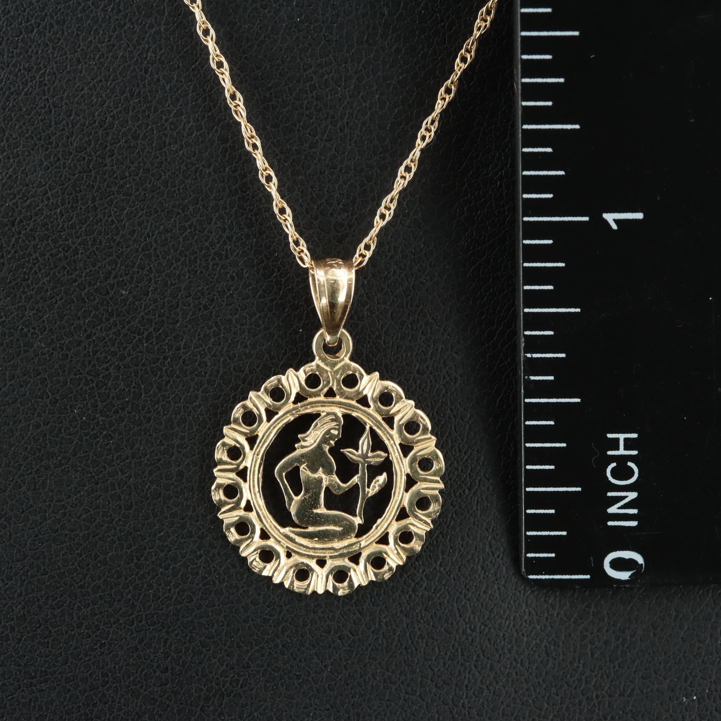 Maya Brenner 14K Zodiac Virgo Pendant Necklace