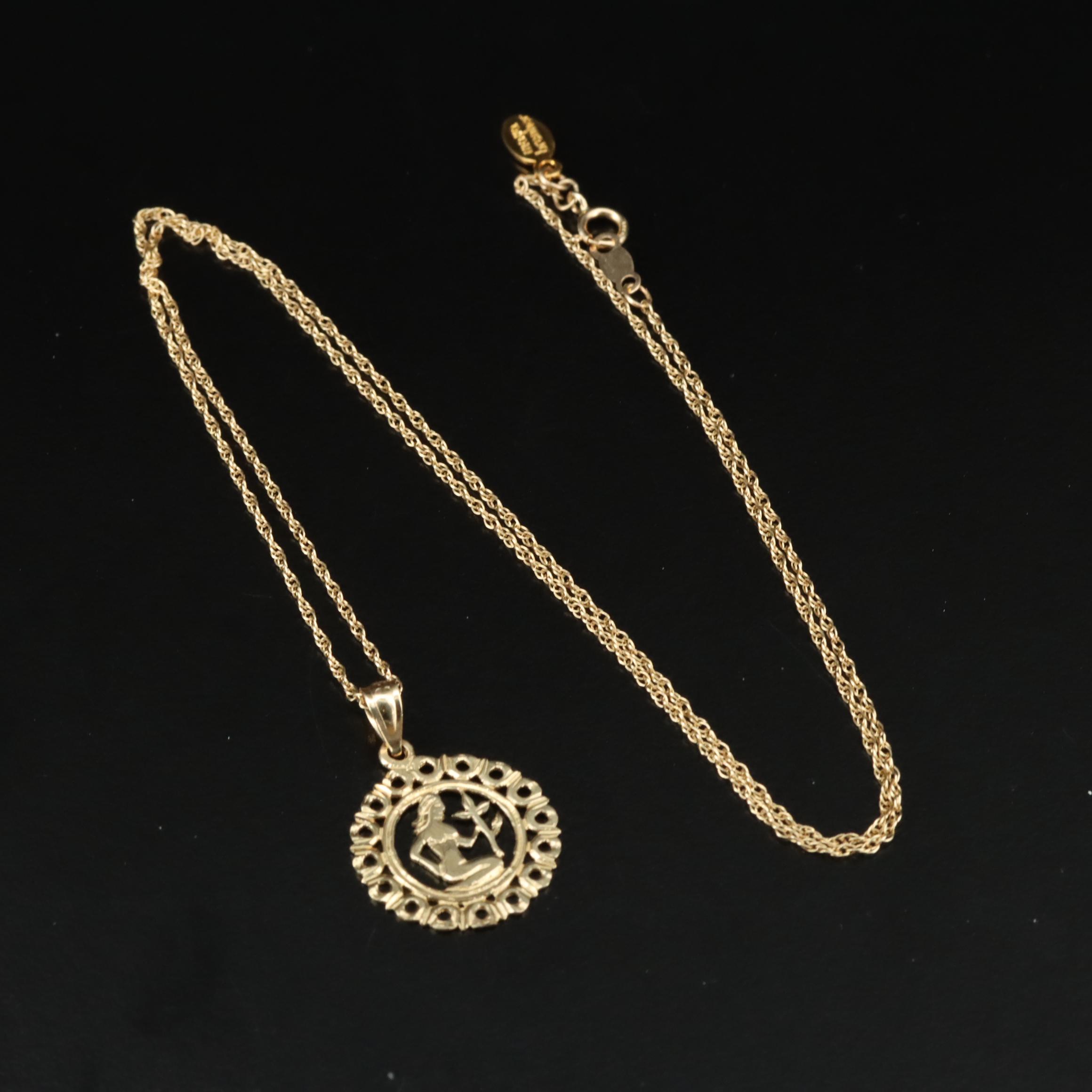 Maya Brenner 14K Zodiac Virgo Pendant Necklace
