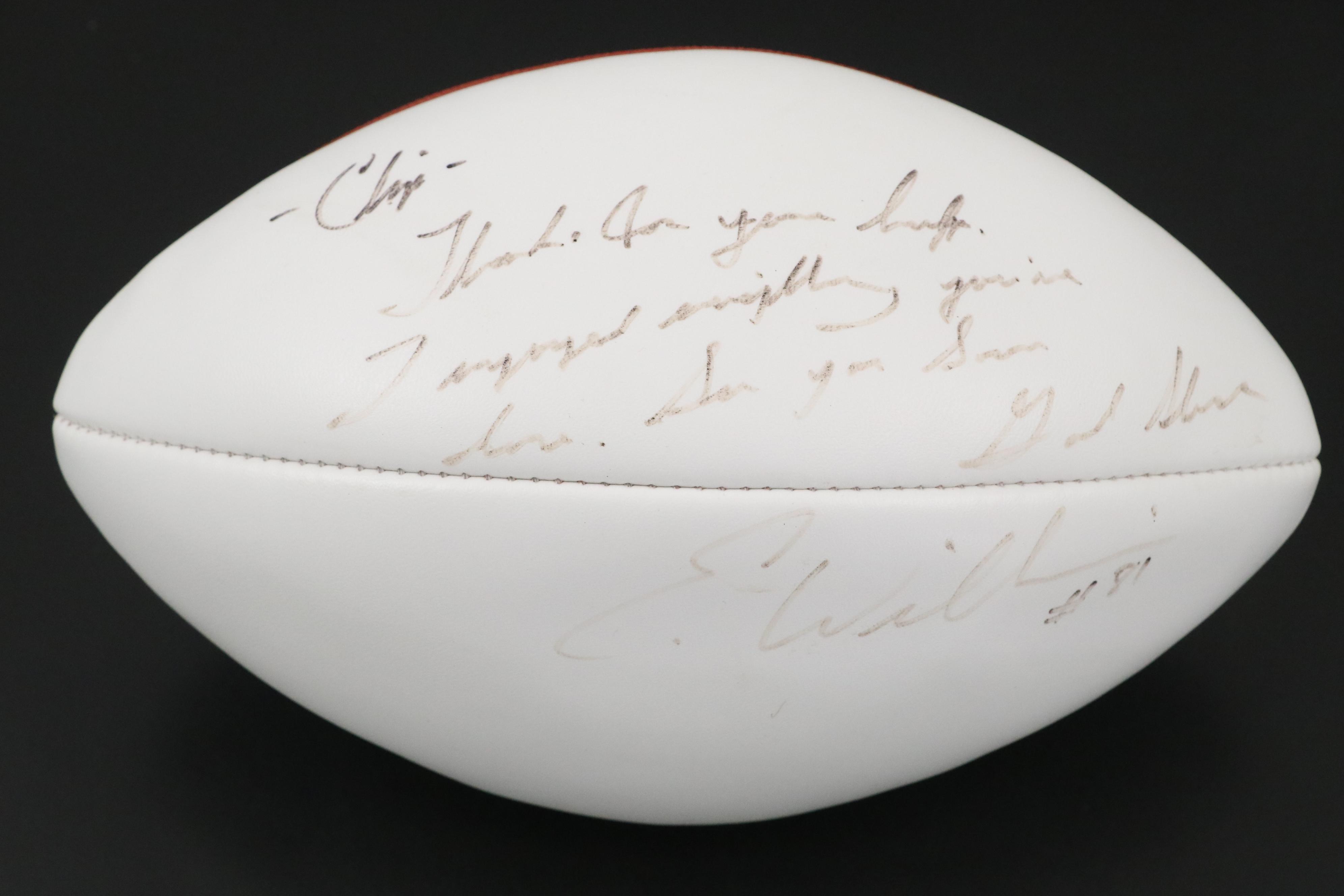 Eddie Williams Signed Wilson NFL Football with Calgary Stampeders Display