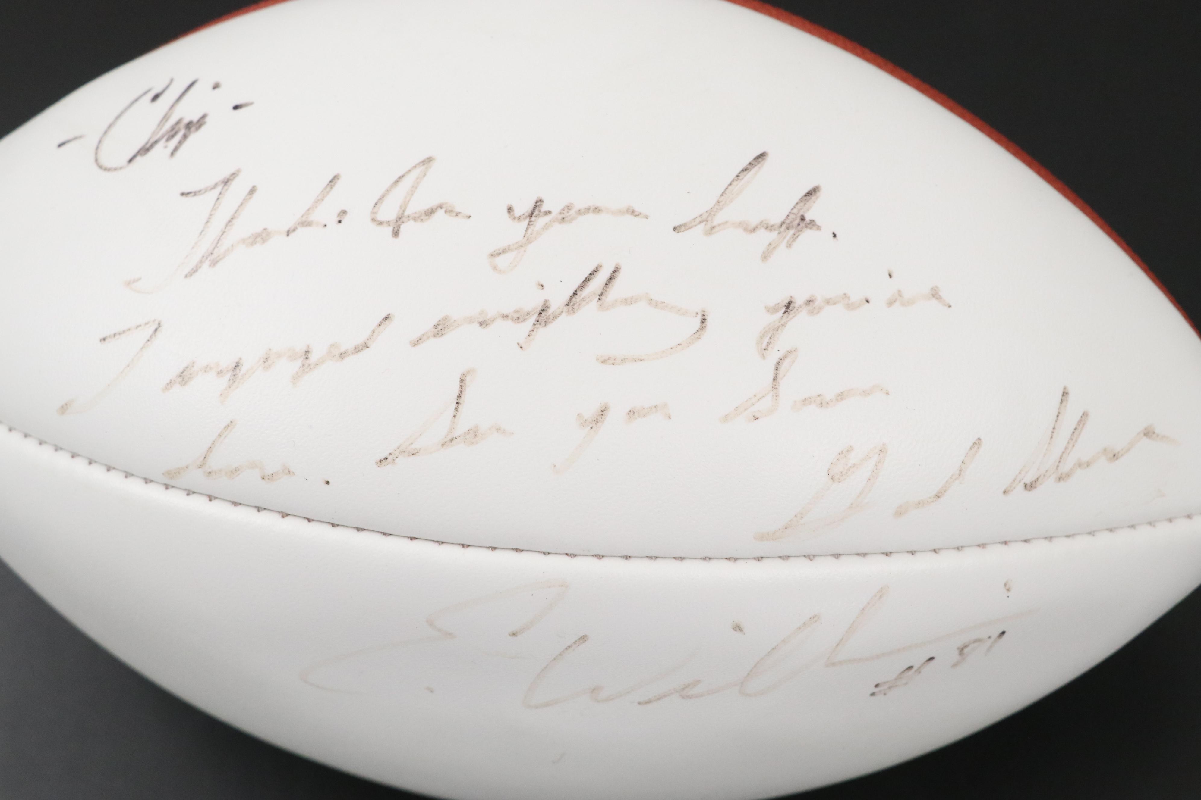 Eddie Williams Signed Wilson NFL Football with Calgary Stampeders Display