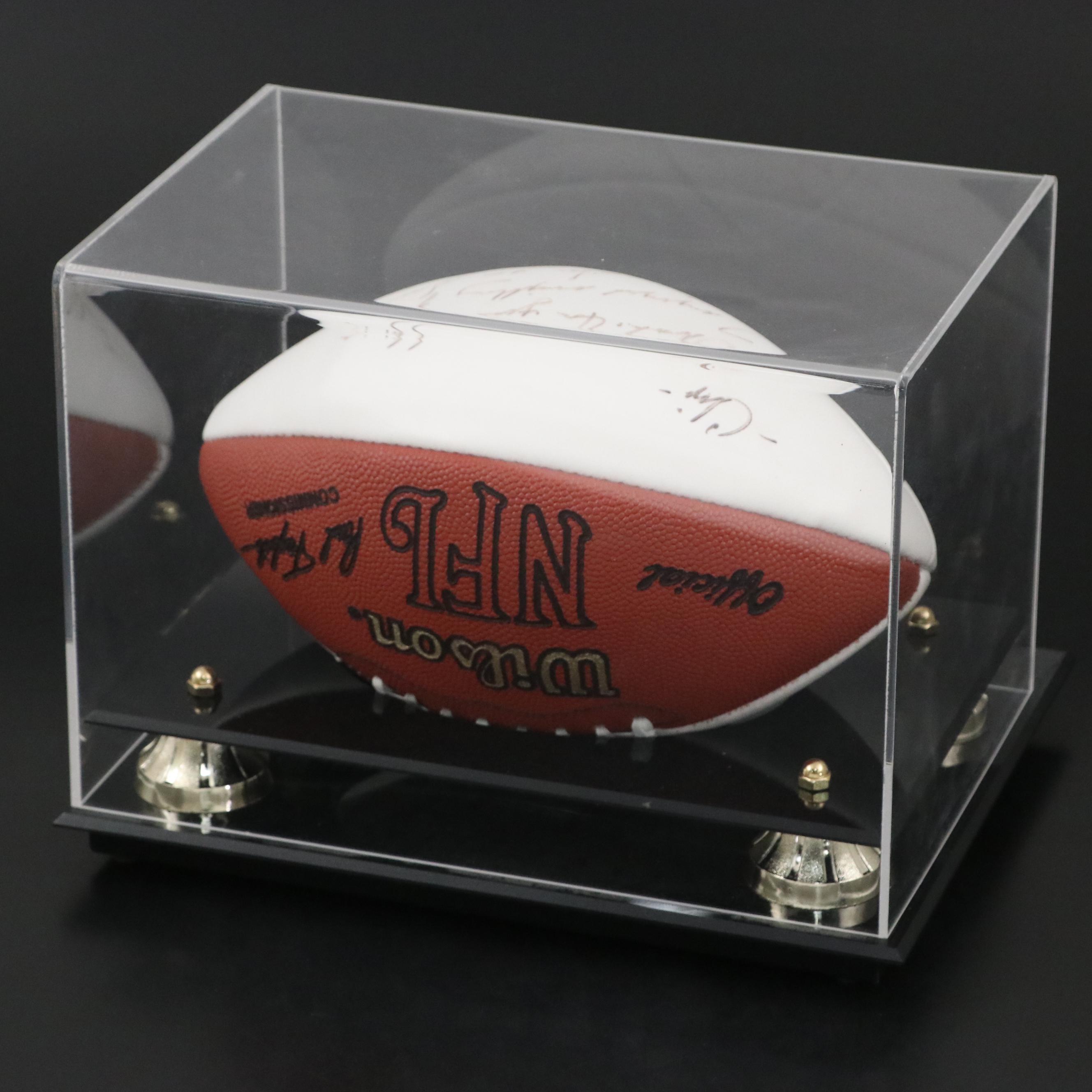 Eddie Williams Signed Wilson NFL Football with Calgary Stampeders Display