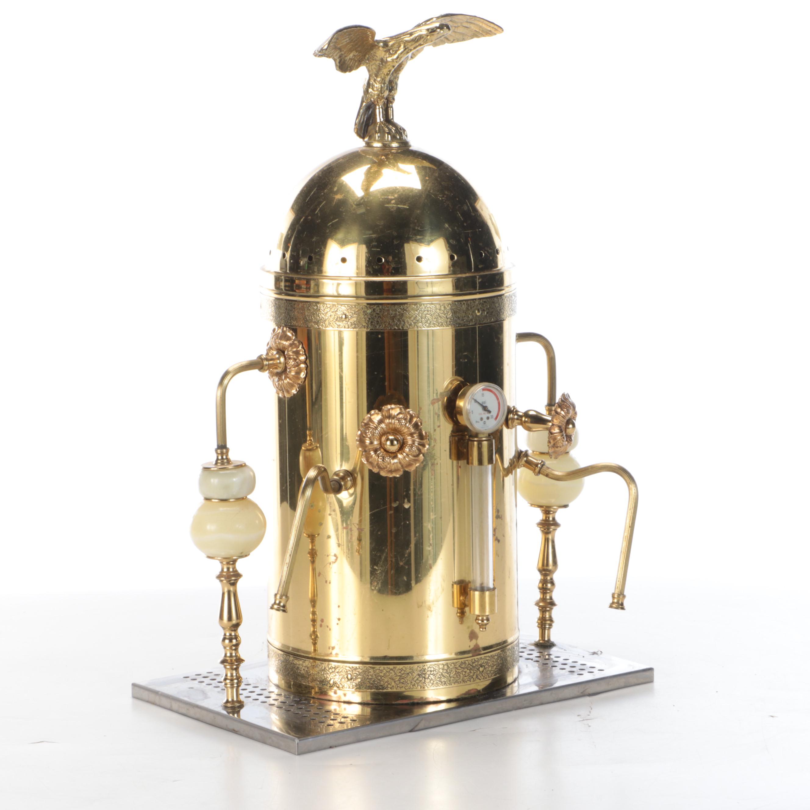 Italian Style Brass and Mixed Metal Espresso Machine