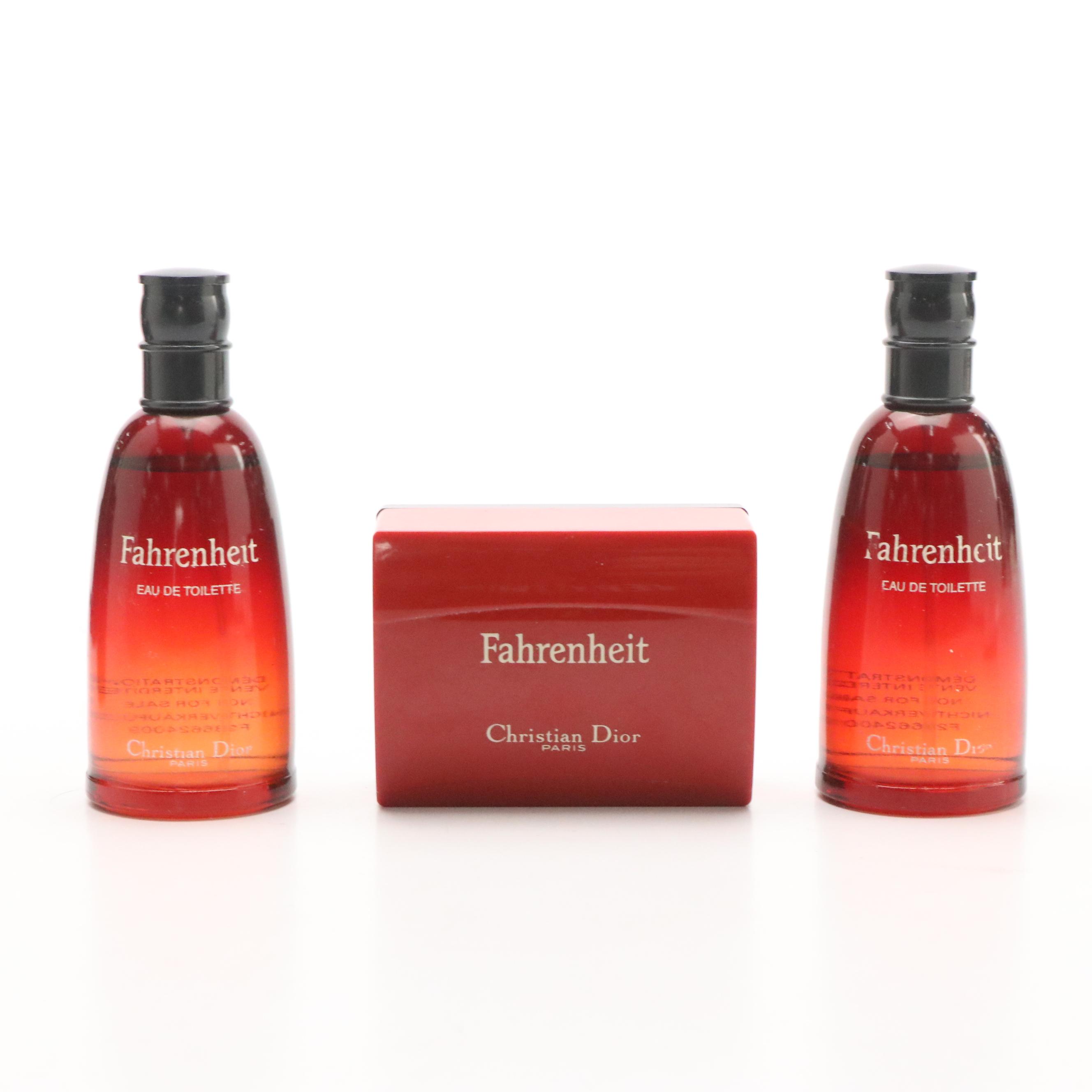 Fahrenheit and Eau Sauvage Natural Spray Cologne and Bar Soap by Christian Dior
