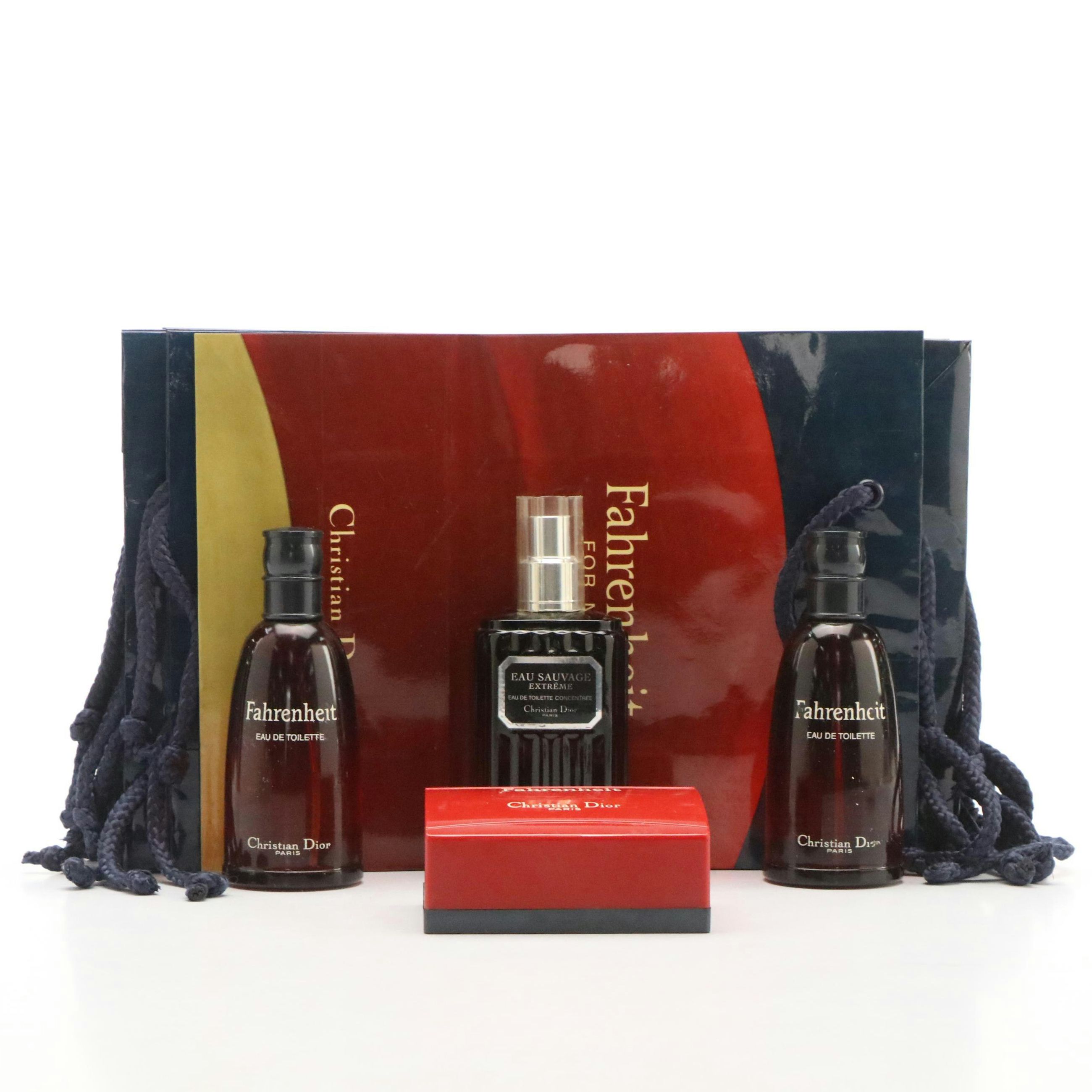 Fahrenheit and Eau Sauvage Natural Spray Cologne and Bar Soap by Christian Dior