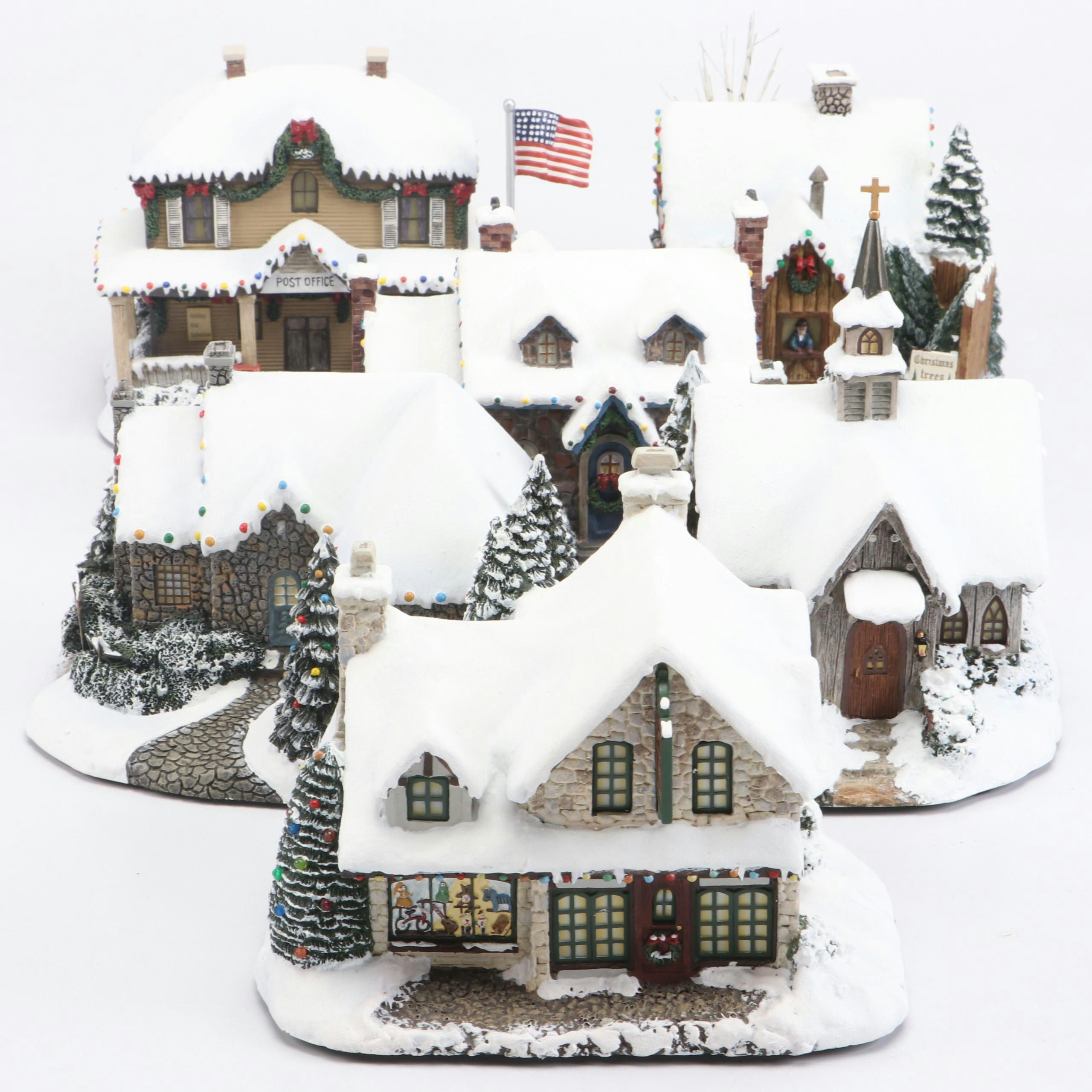 Hawthorne Village "Village Books" & More Thomas Kinkade Christmas Village Models
