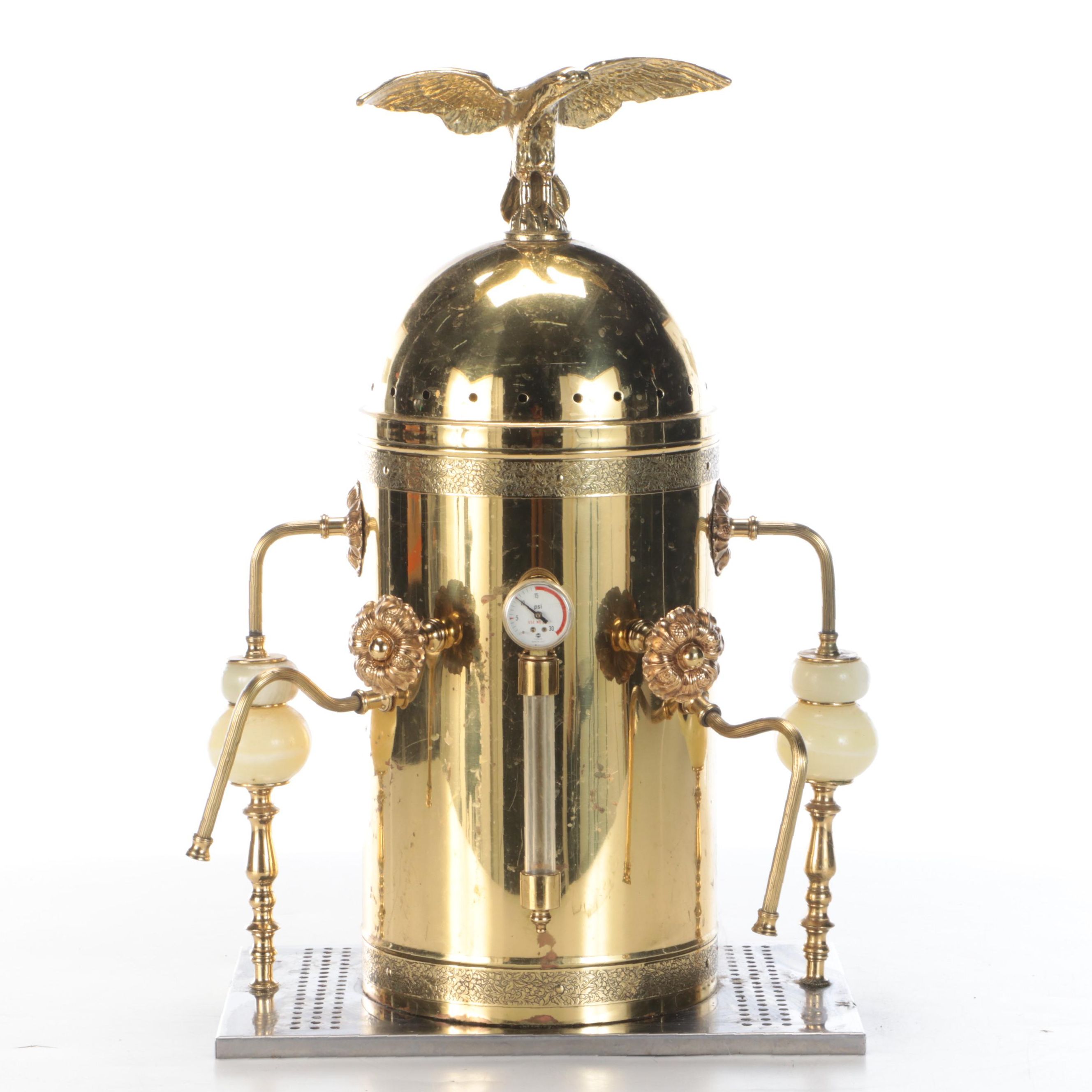 Italian Style Brass and Mixed Metal Espresso Machine