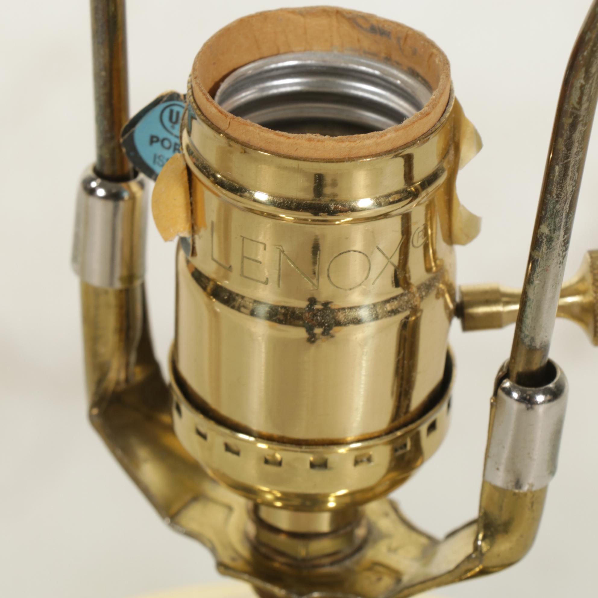 Lenox Pierced Ceramic Table Lamps, Pair, 21st Century