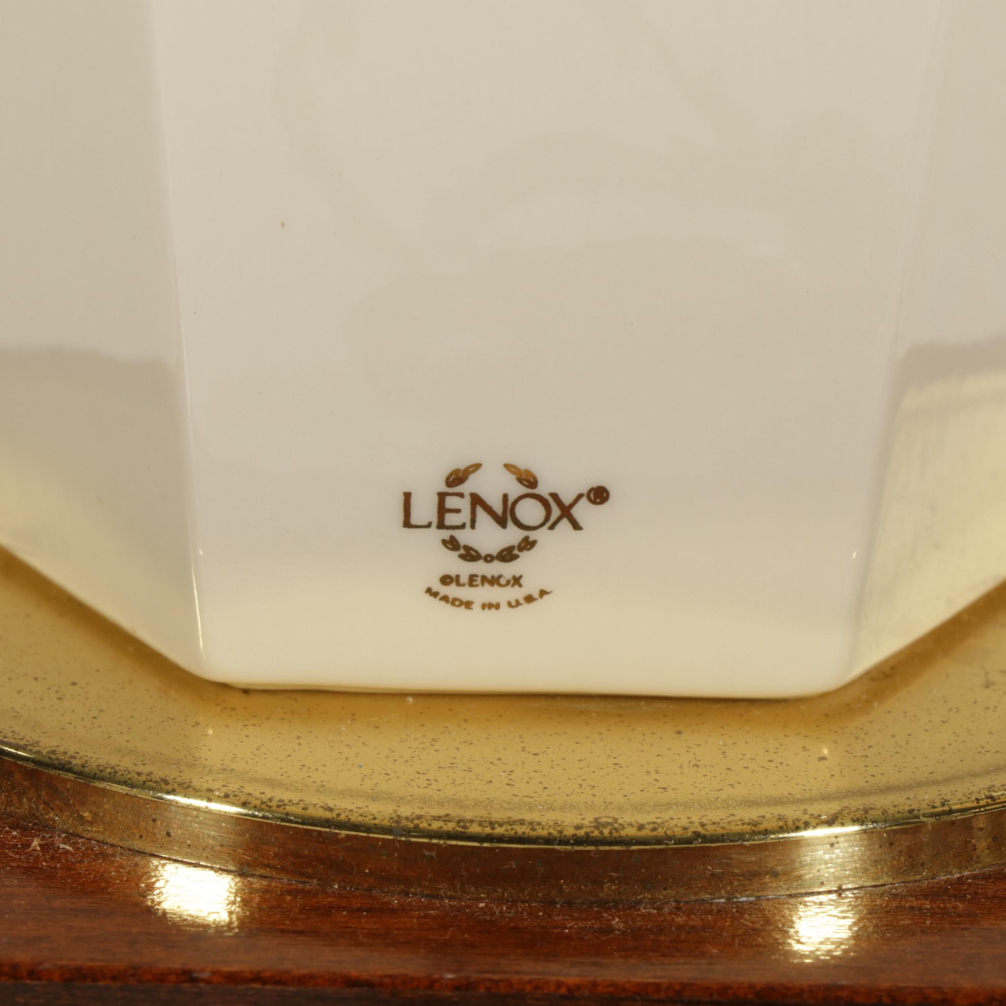 Lenox Pierced Ceramic Table Lamps, Pair, 21st Century