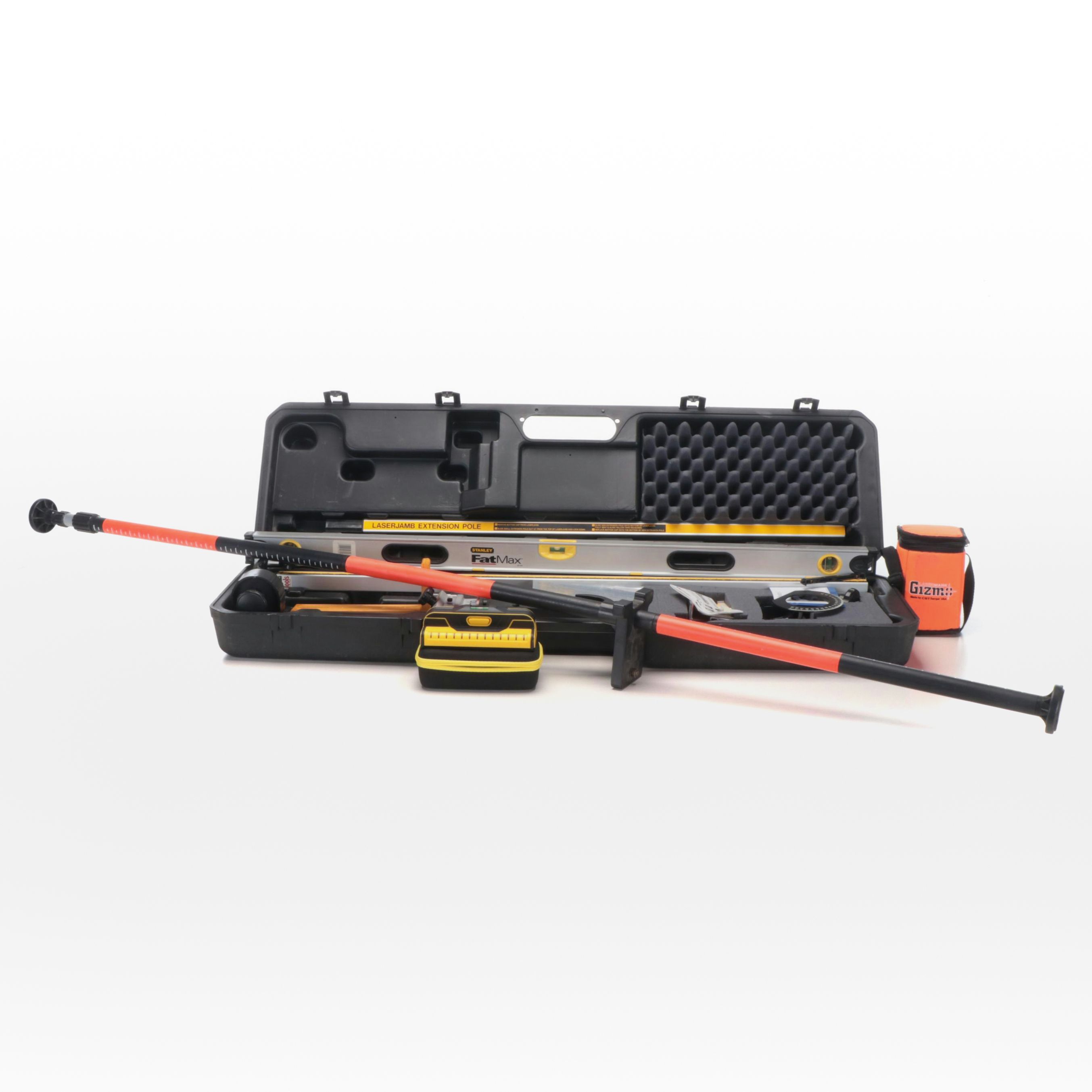 Stanley FatMax Spirit Level with Laser Jamb Extension Pole, Case and  More