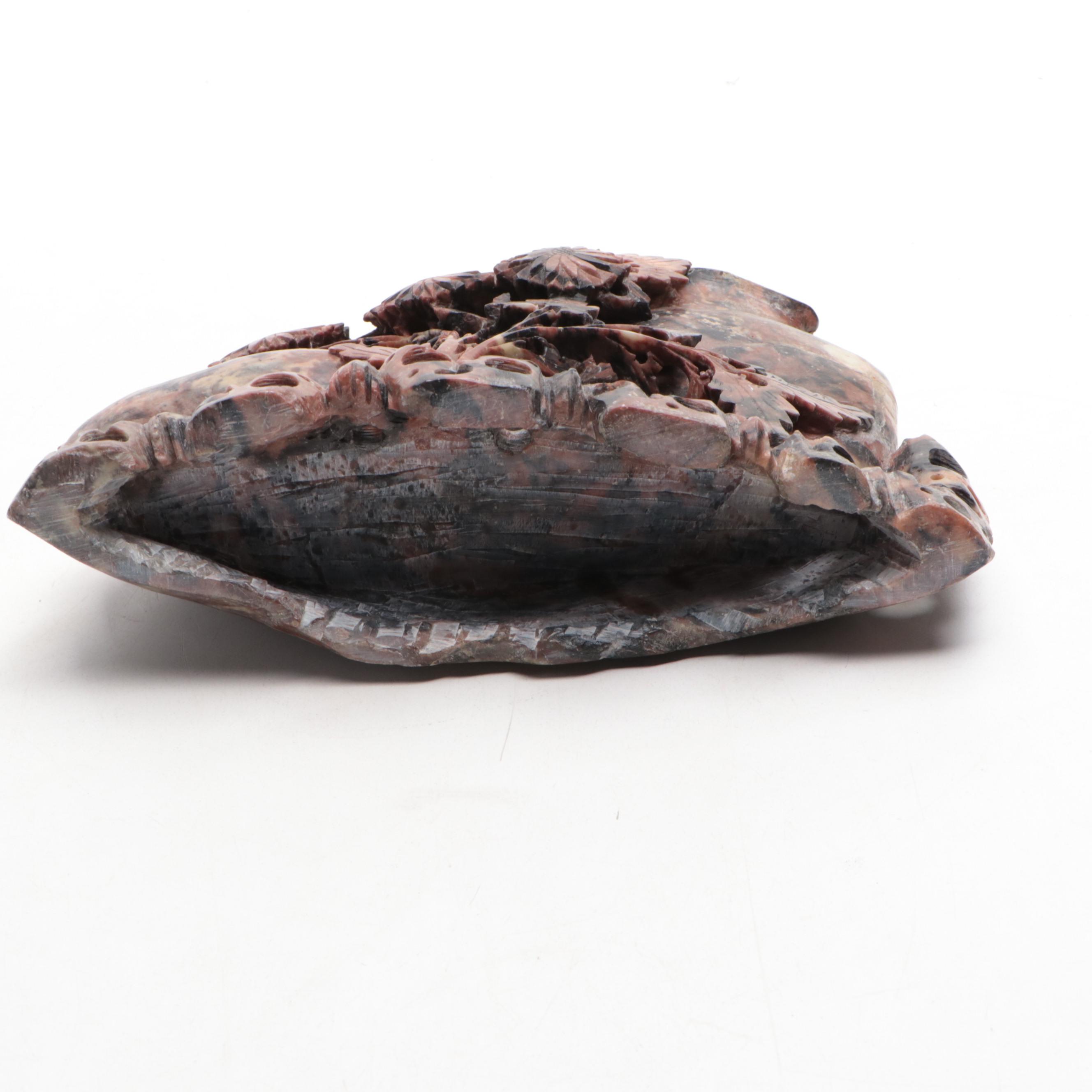 Chinese Soapstone Carved Brush Pot Vase and Floral Vase