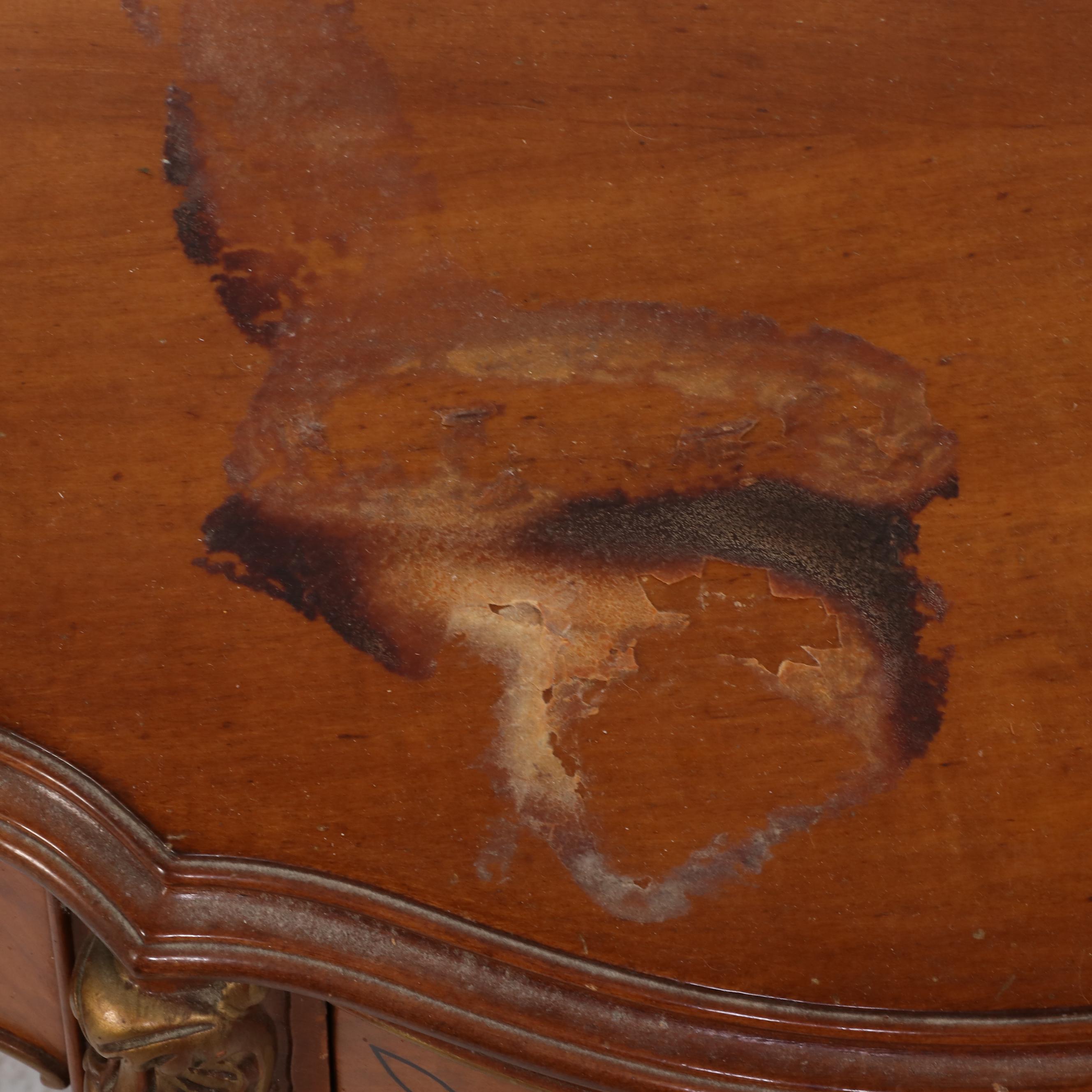Louis XV Style Satinwood, Marquetry, and Parcel-Gilt Vanity with Swivel Stool