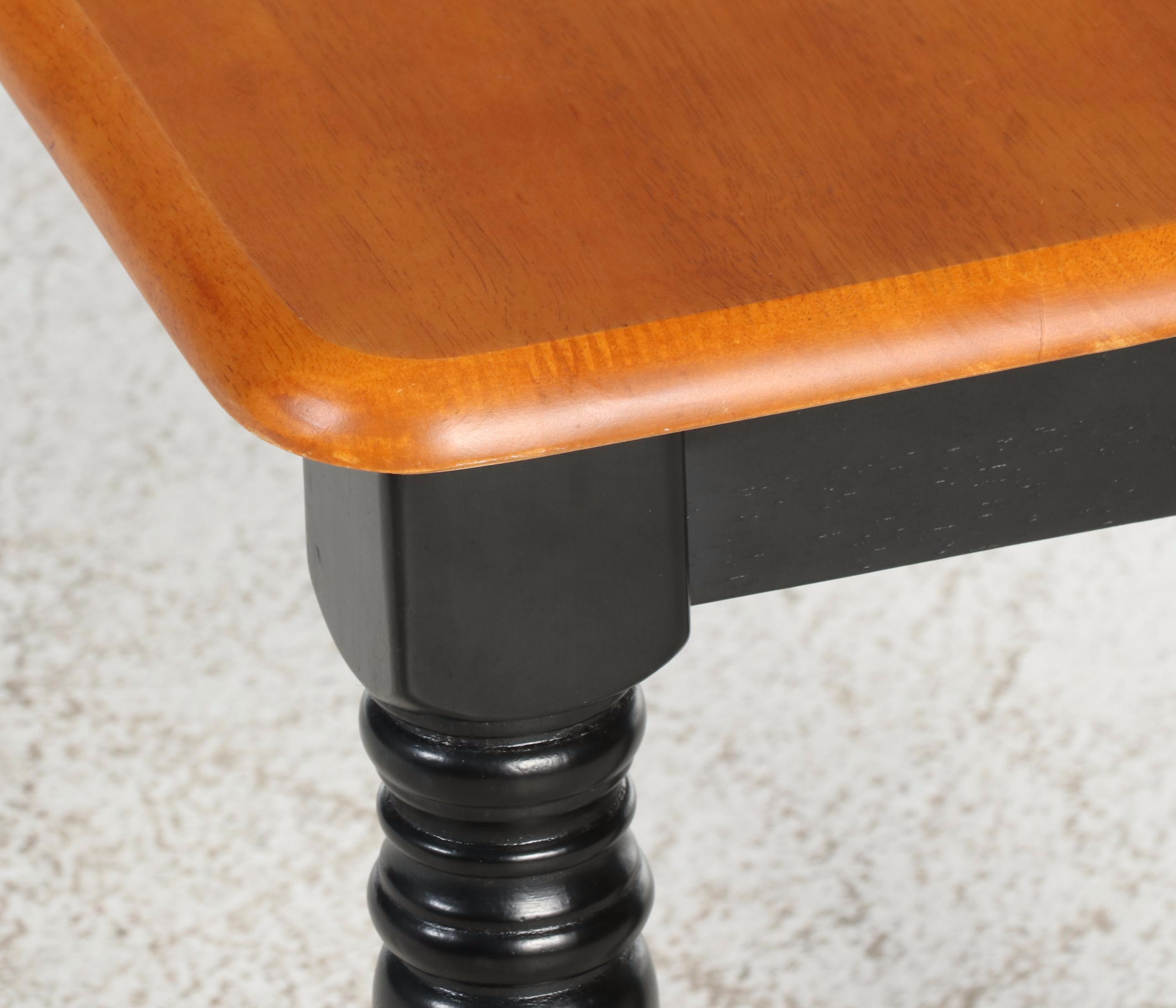 American Primitive Style Hardwood and Ebonized Bench