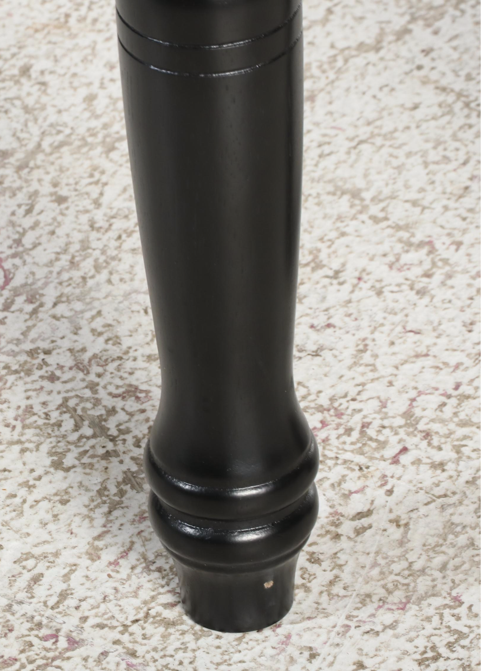 American Primitive Style Hardwood and Ebonized Bench