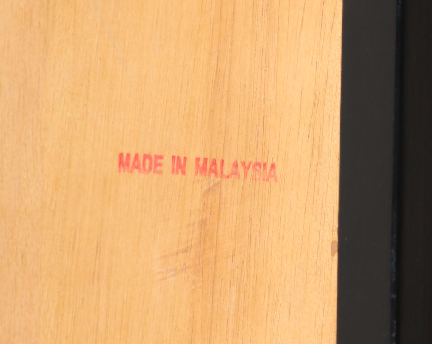 American Primitive Style Hardwood and Ebonized Bench