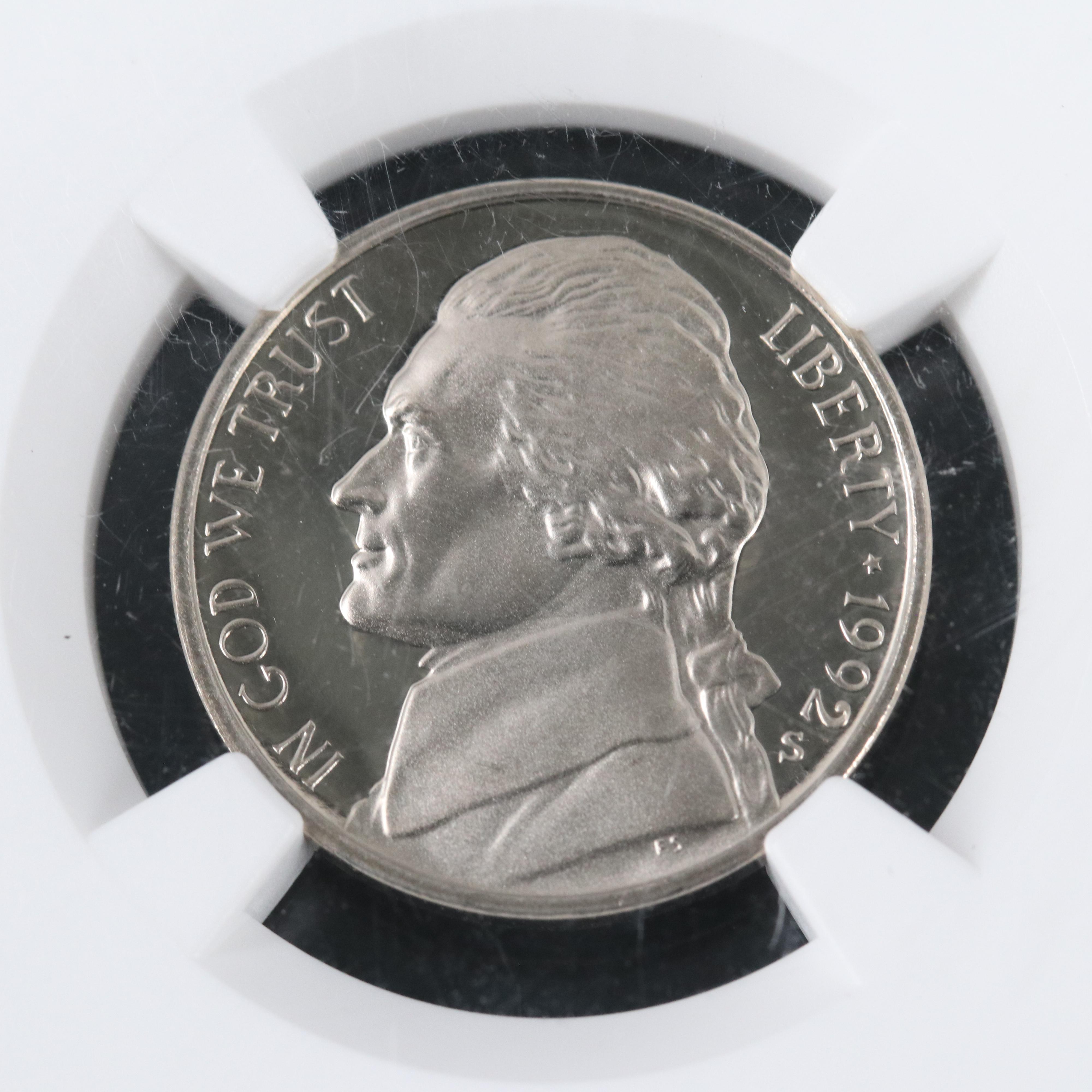 NGC PR69 Ultra Cameo 1992-S Jefferson Nickel