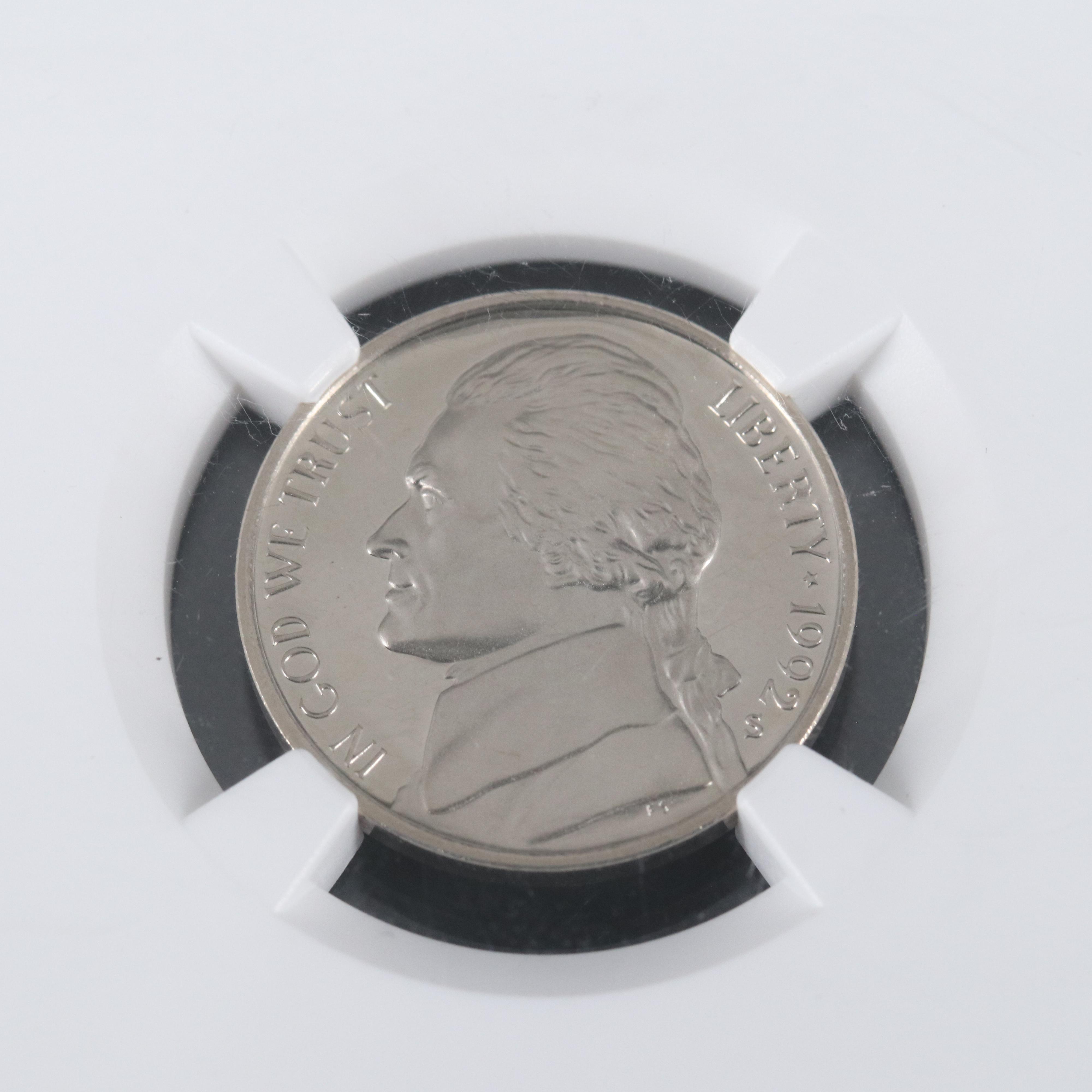 NGC PR69 Ultra Cameo 1992-S Jefferson Nickel