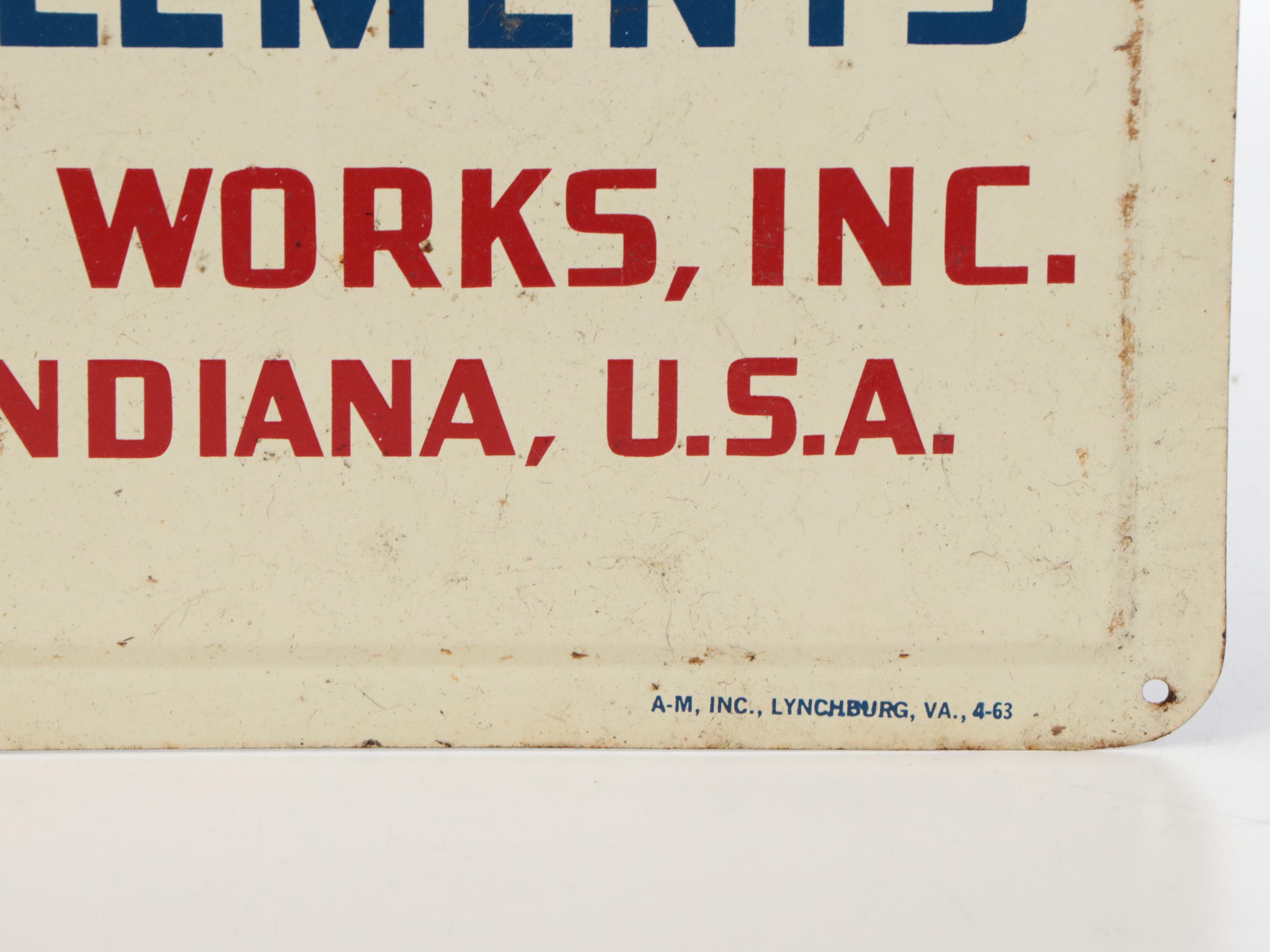Burch True Blue Farm Implements Advertising Sign, 1963