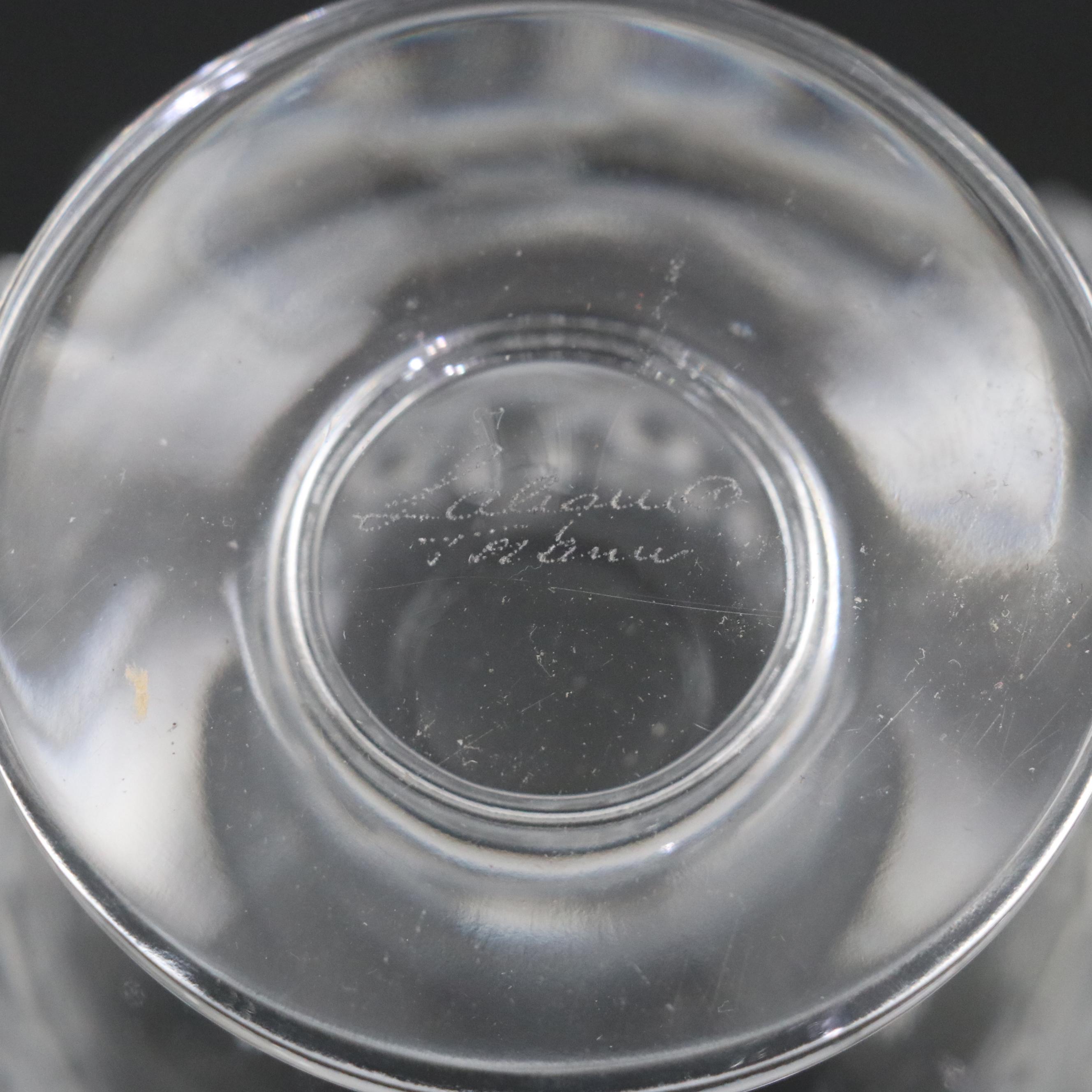 Lalique "Dampierre" Crystal Vase with "Rapace" Bird of Prey Paperweight