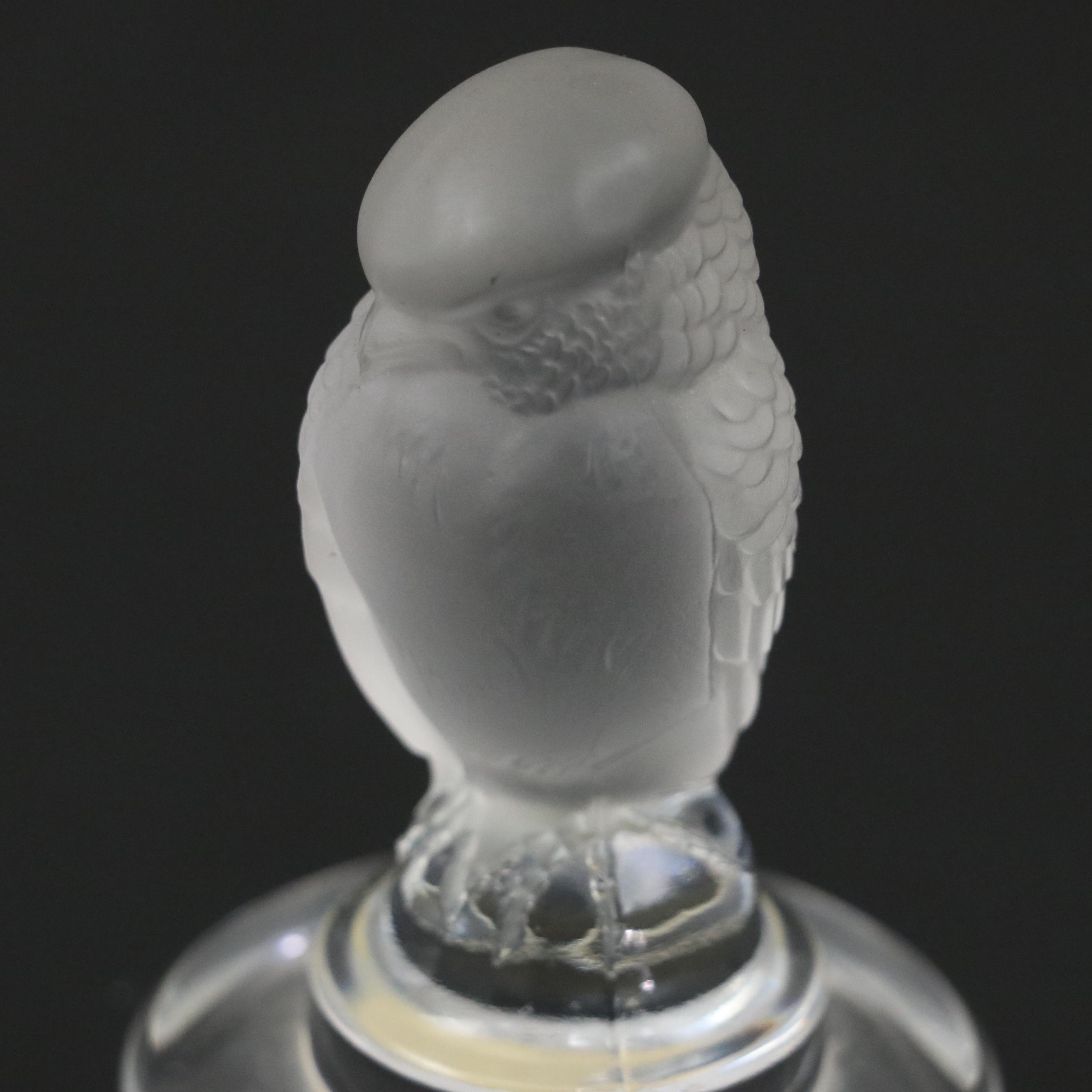 Lalique "Dampierre" Crystal Vase with "Rapace" Bird of Prey Paperweight