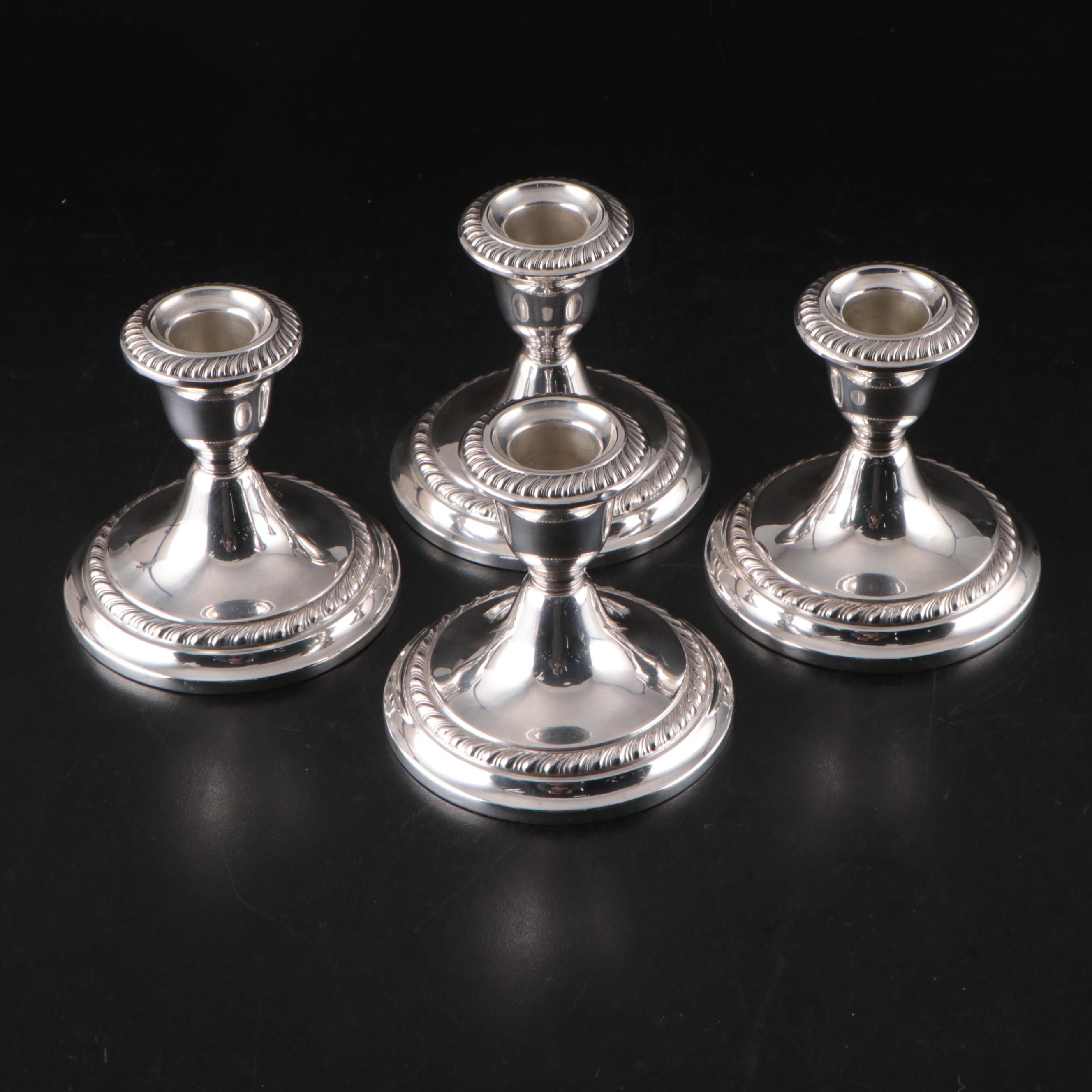 Gorham "Cambridge" Weighted Sterling Console Candle Holders