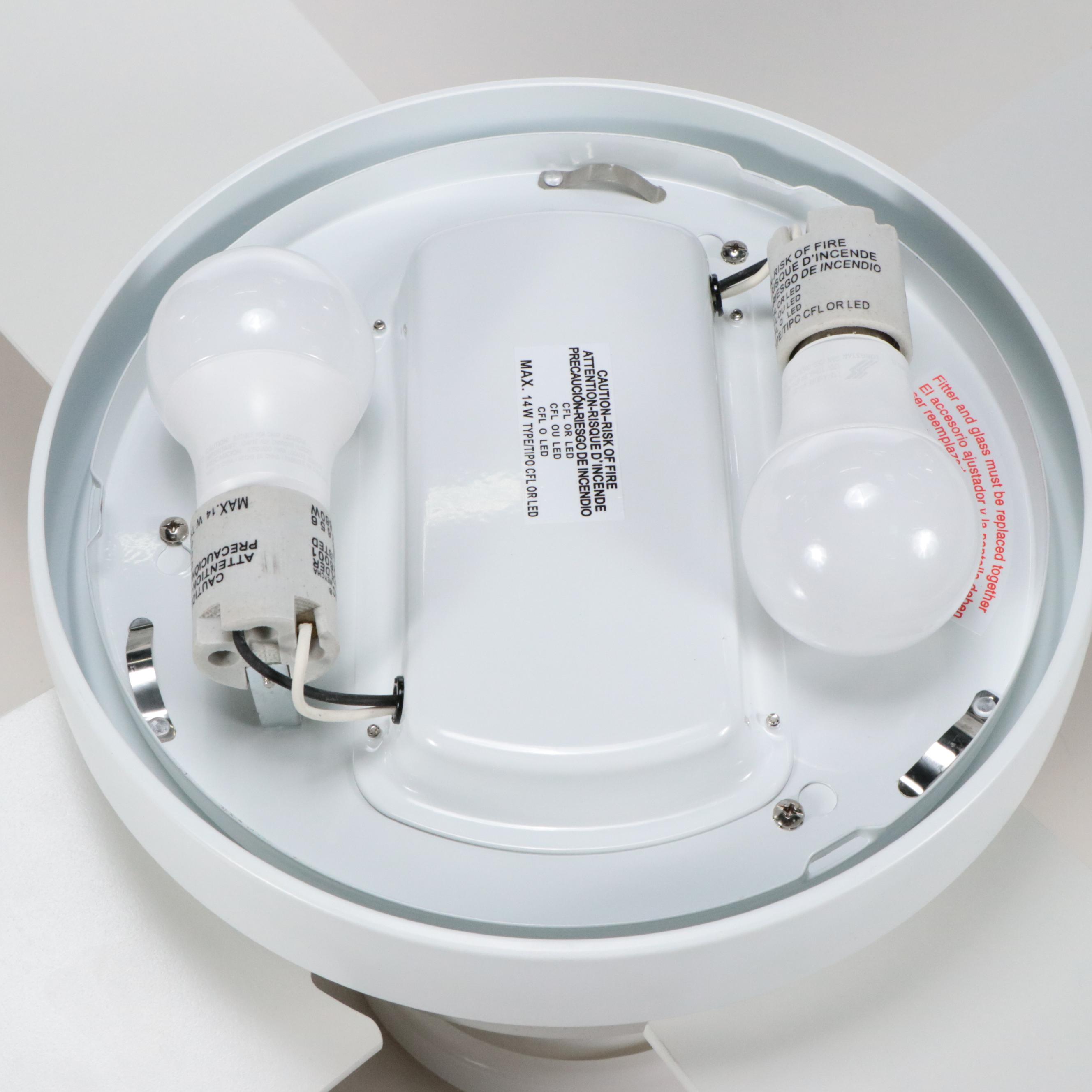 Hunter Contemporary White and Ash Four-Blade Ceiling Fan with Wall-Mount Remote