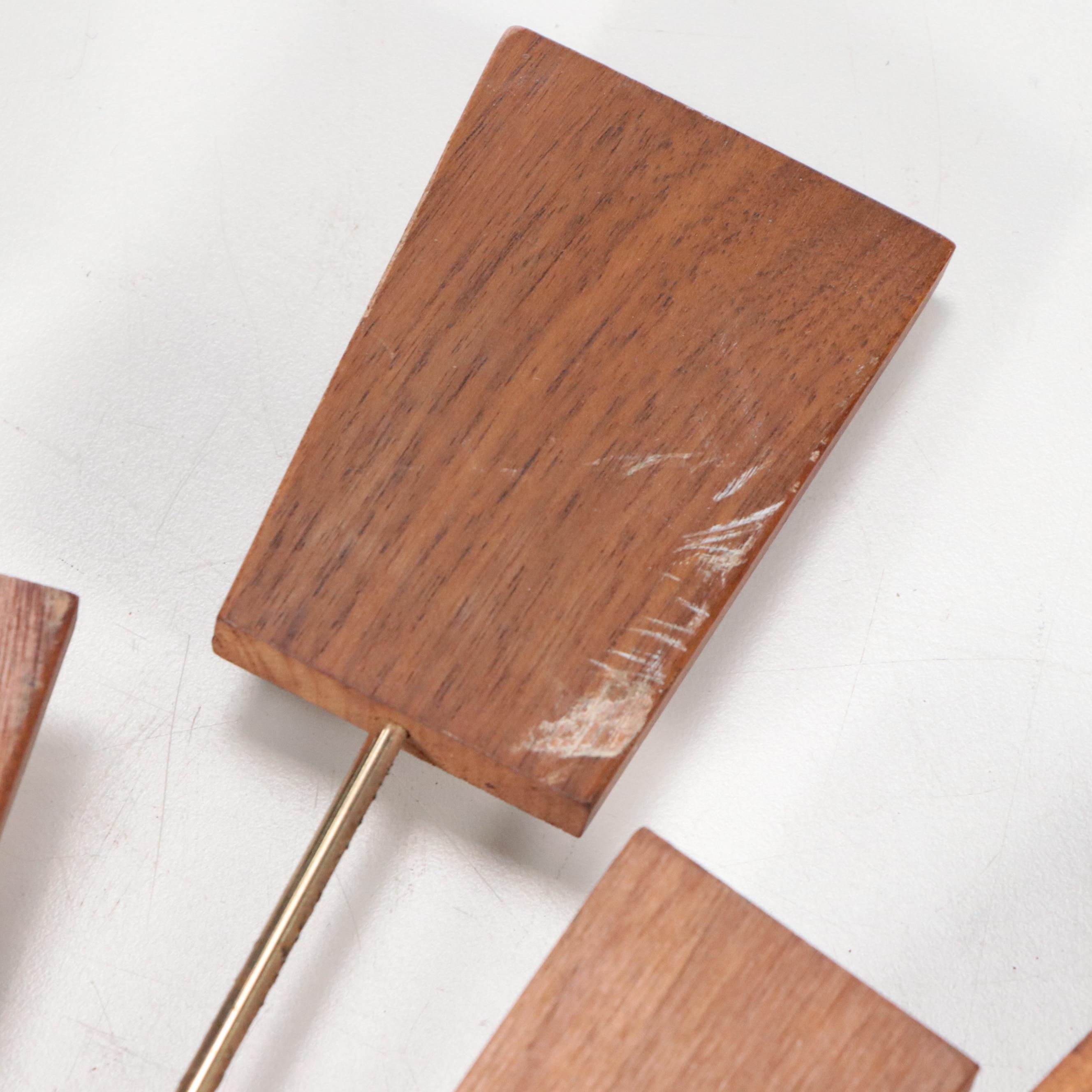 Seth Thomas "Grandeur" Teak and Brass Starburst Wall Clock