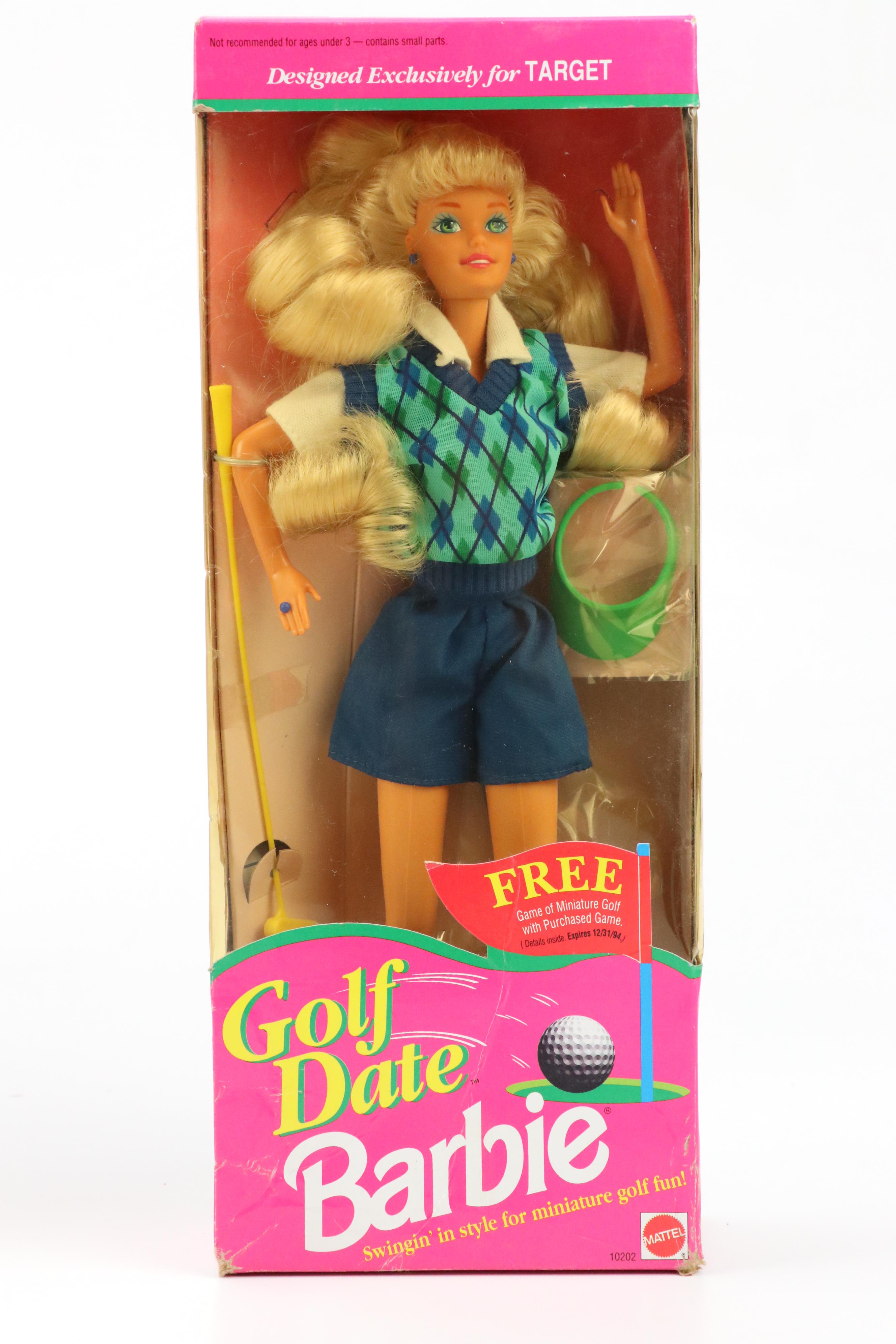 Golf Date, GAP and Disney Barbies in Boxes