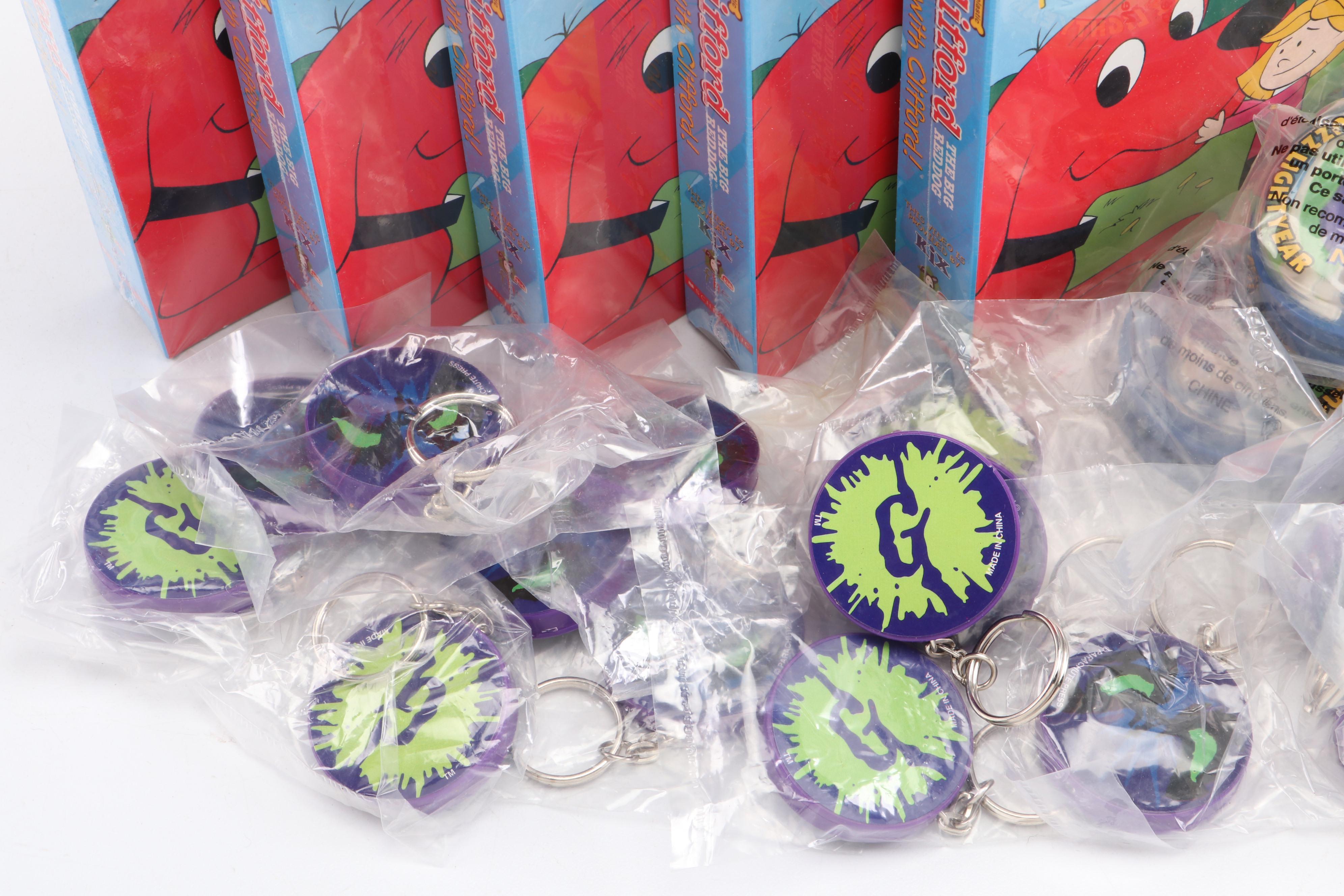 Daffy Duck and Pepé Le Pew Stuffed Toys with Yo-Yos, VHS Tapes, and Frisbees