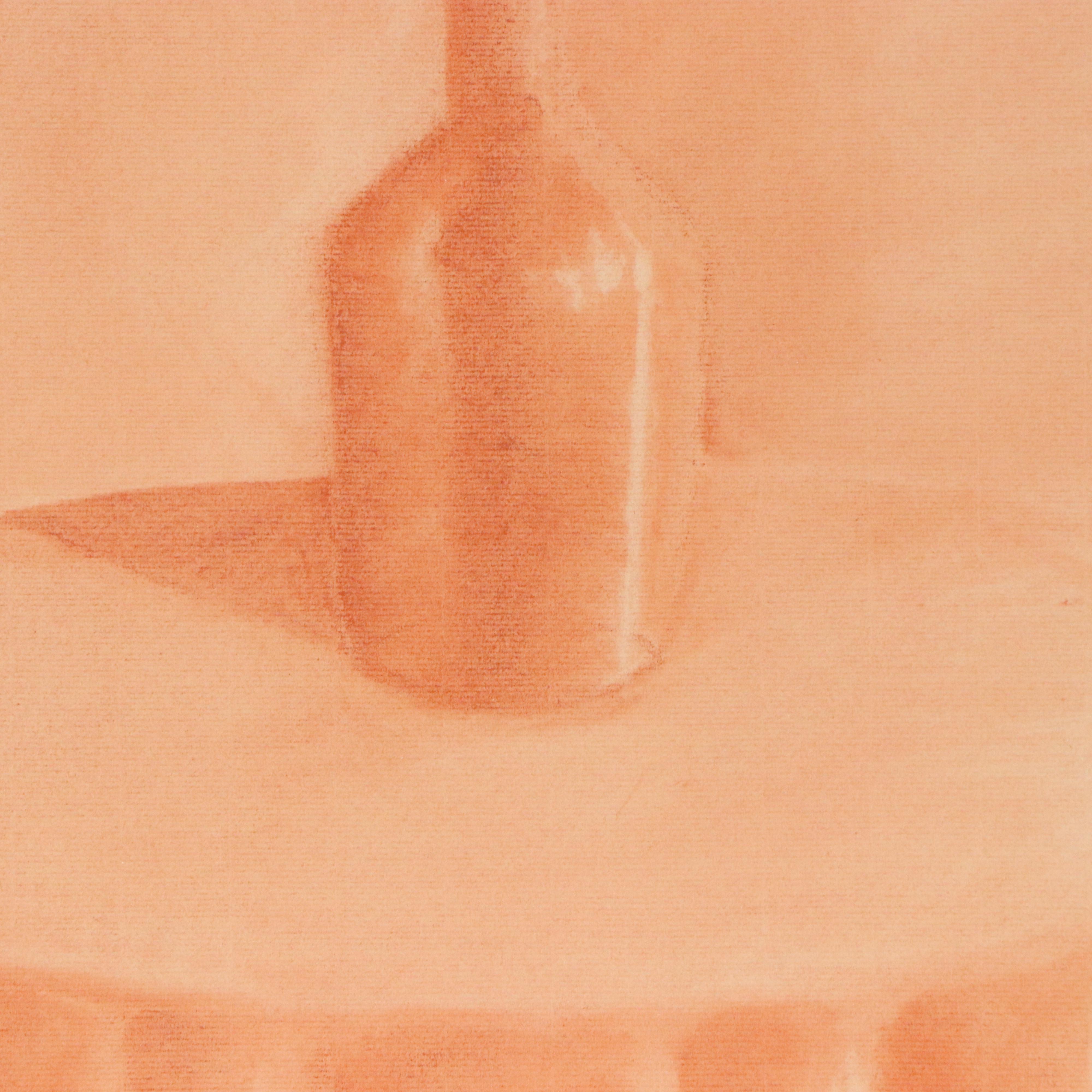 Melanie May Still Life Conté Drawing of Flower Vase, 1982