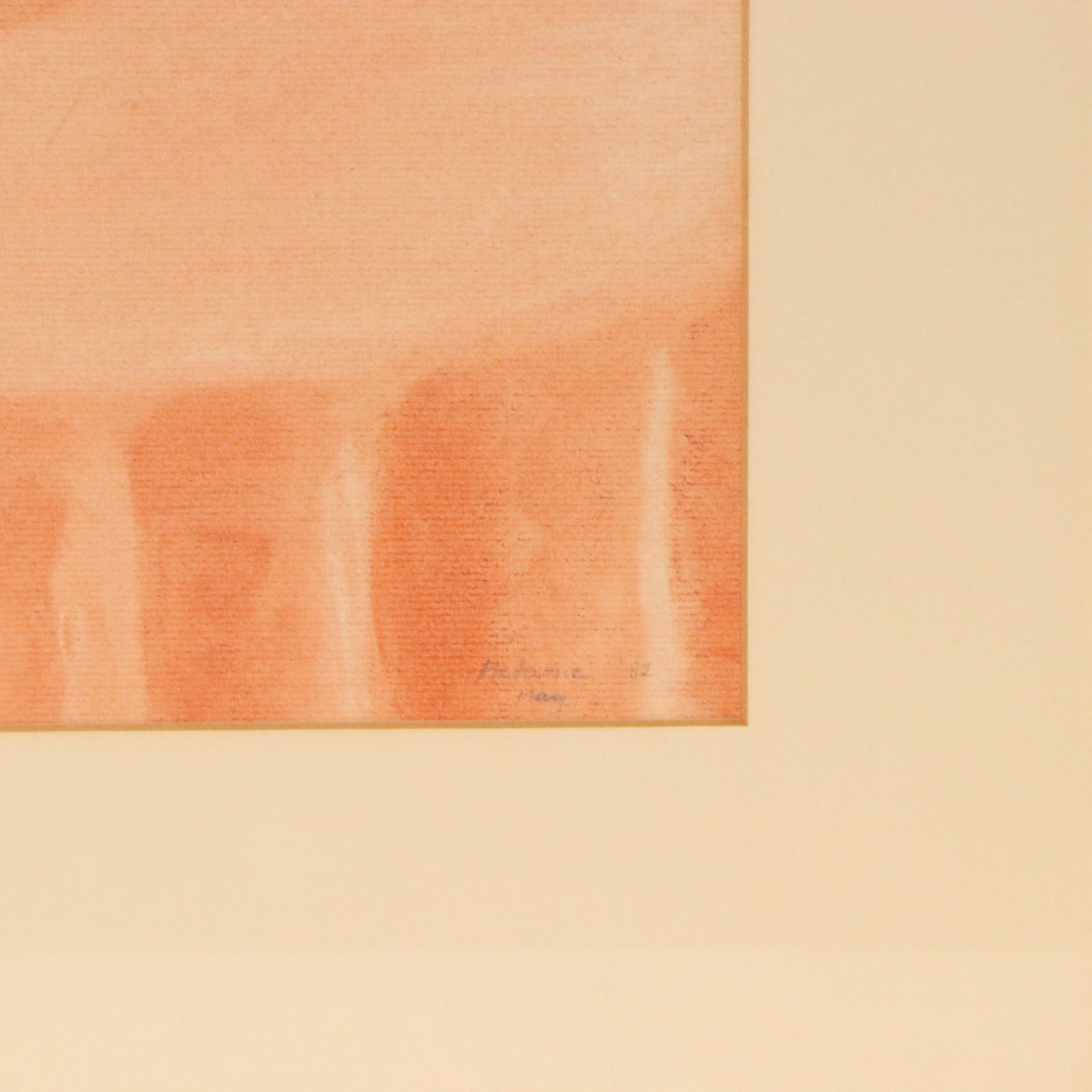 Melanie May Still Life Conté Drawing of Flower Vase, 1982