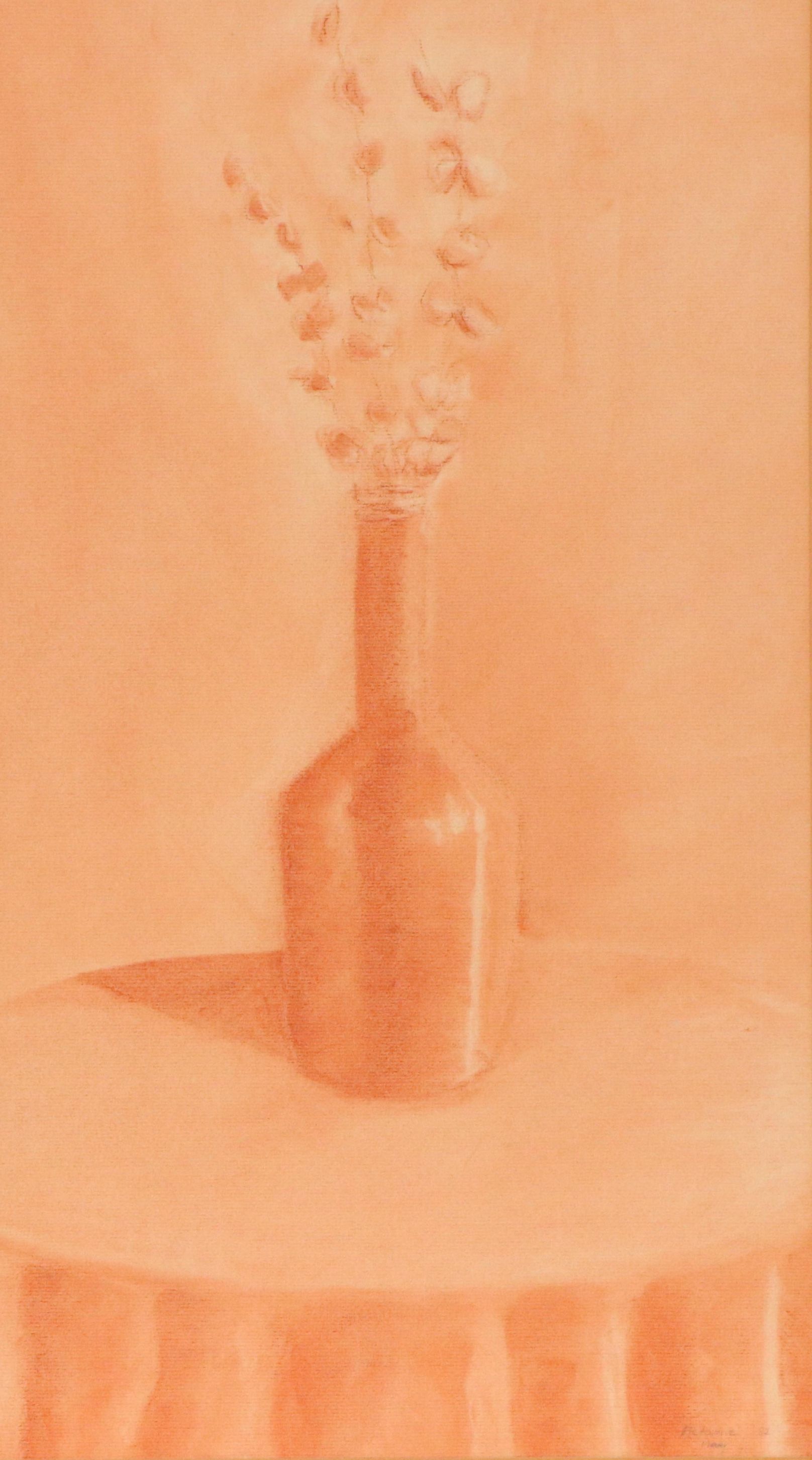 Melanie May Still Life Conté Drawing of Flower Vase, 1982