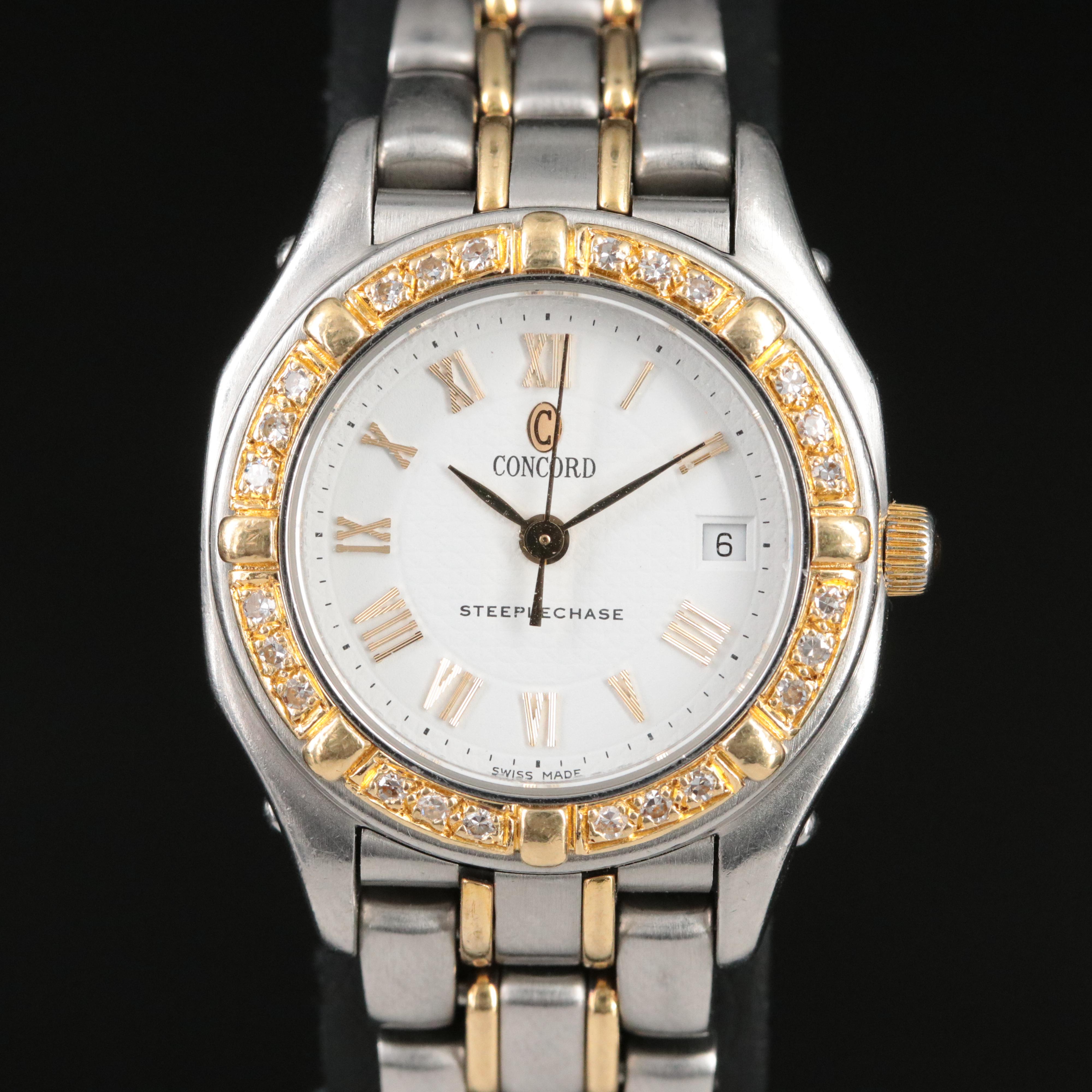 Concord Steeplechase Diamond Set Two-Tone Watch