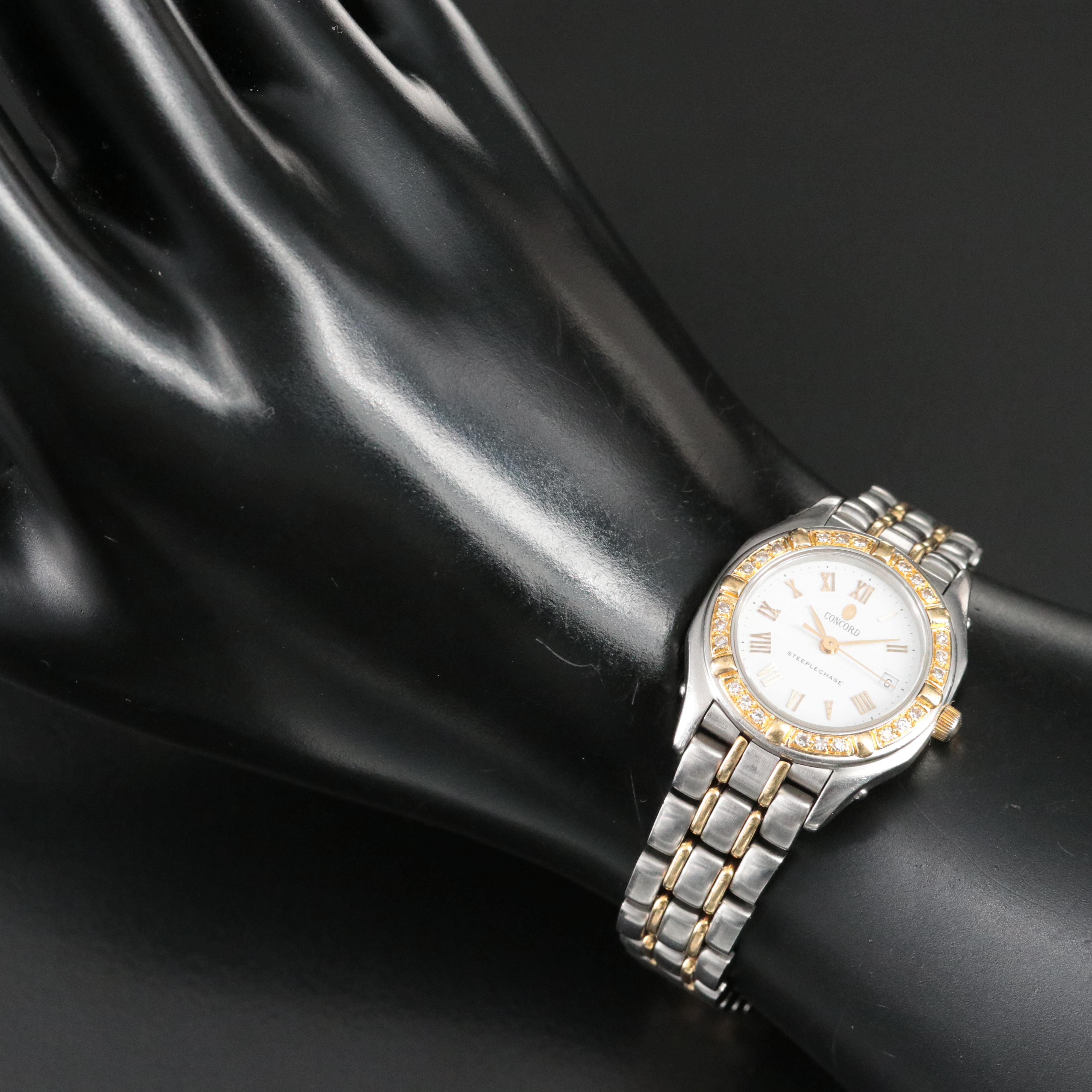 Concord Steeplechase Diamond Set Two-Tone Watch