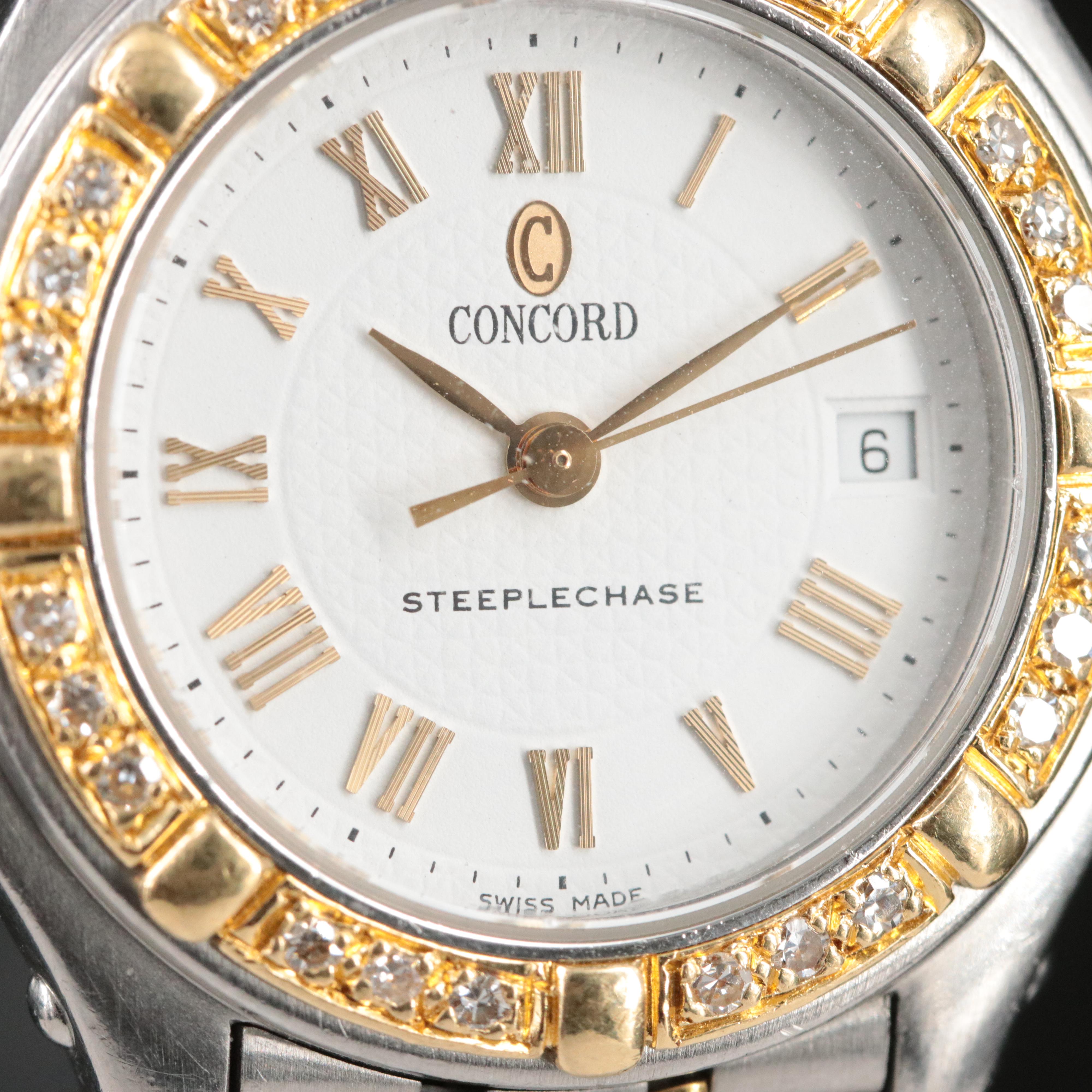 Concord Steeplechase Diamond Set Two-Tone Watch