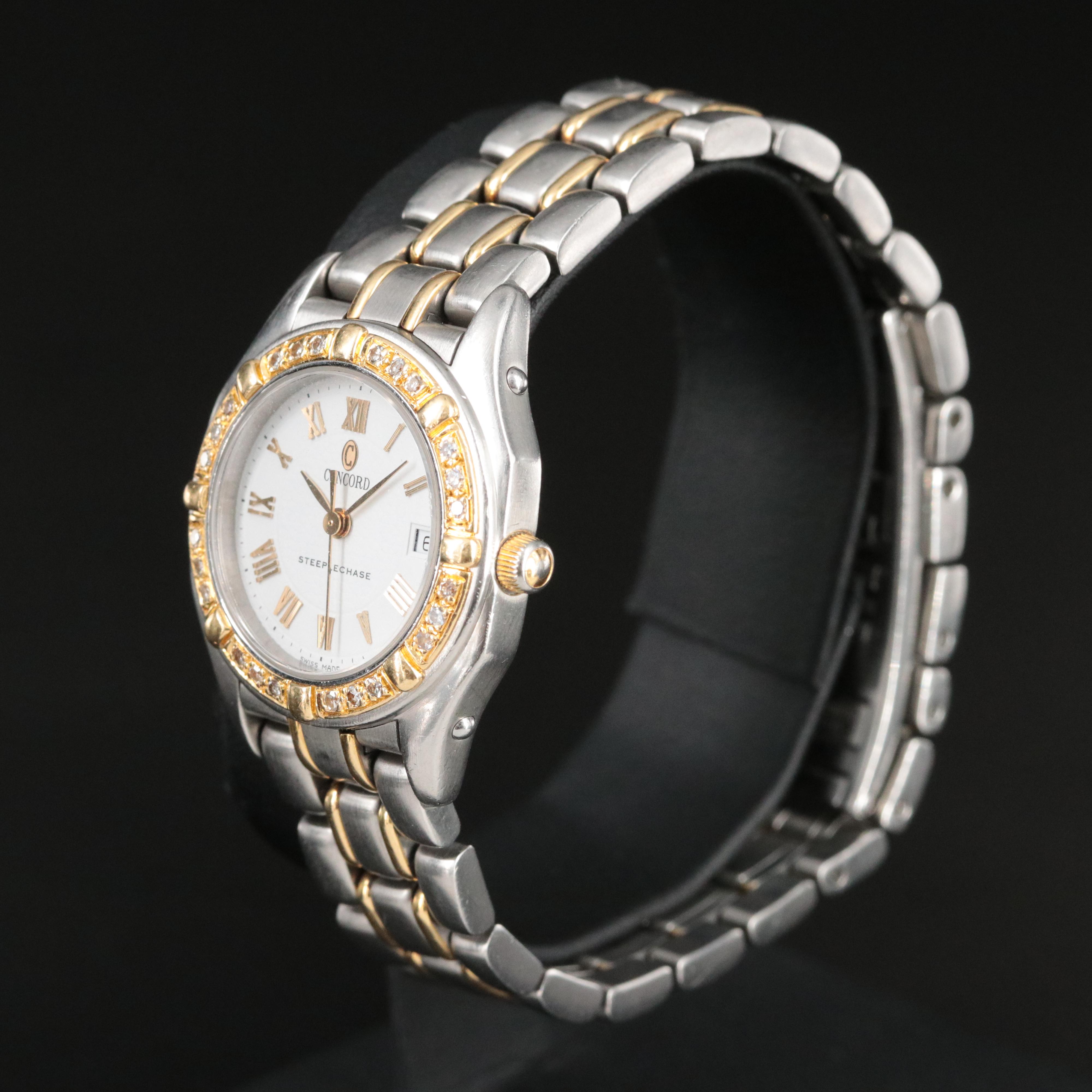 Concord Steeplechase Diamond Set Two-Tone Watch