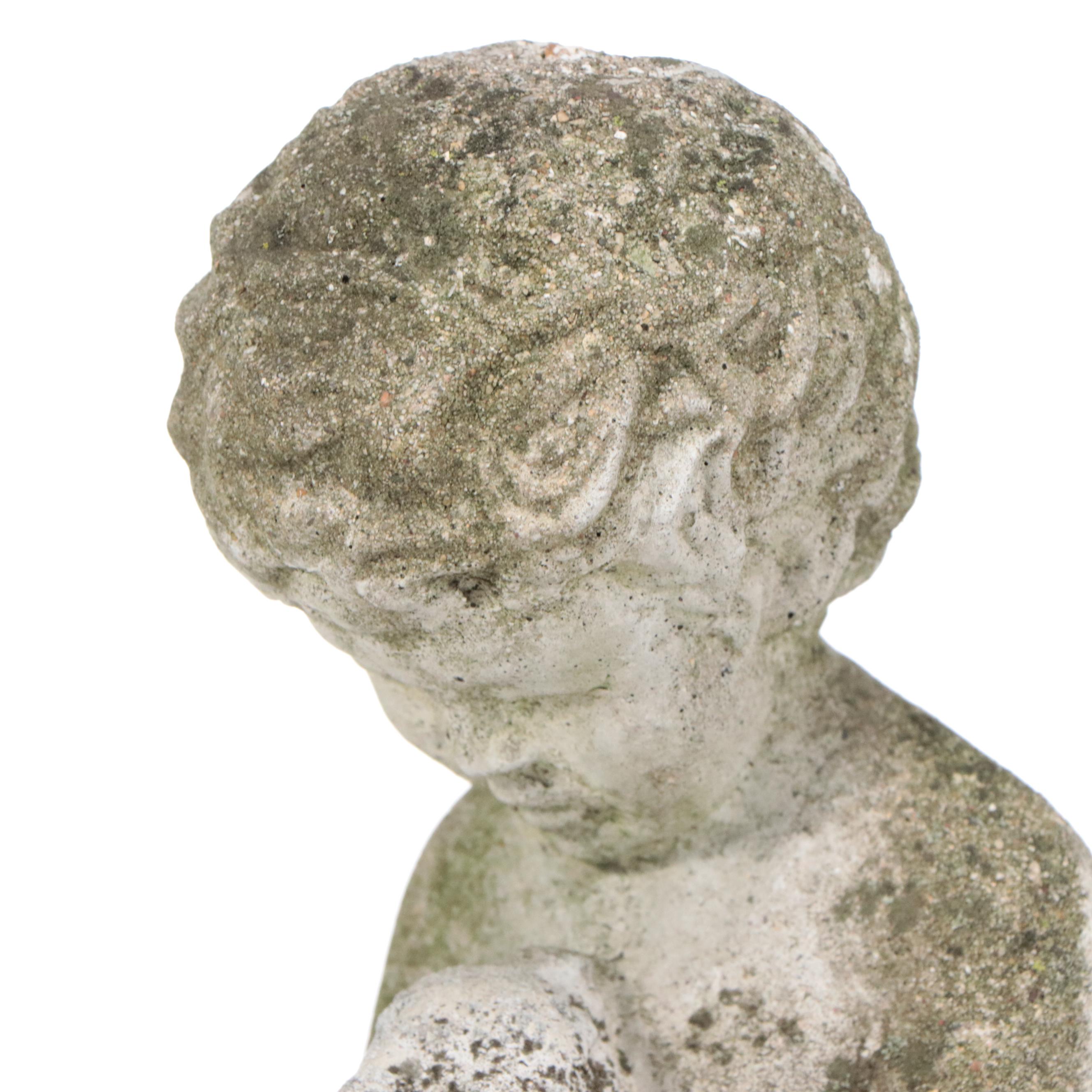 Cast Concrete Garden Statues and Birdbath