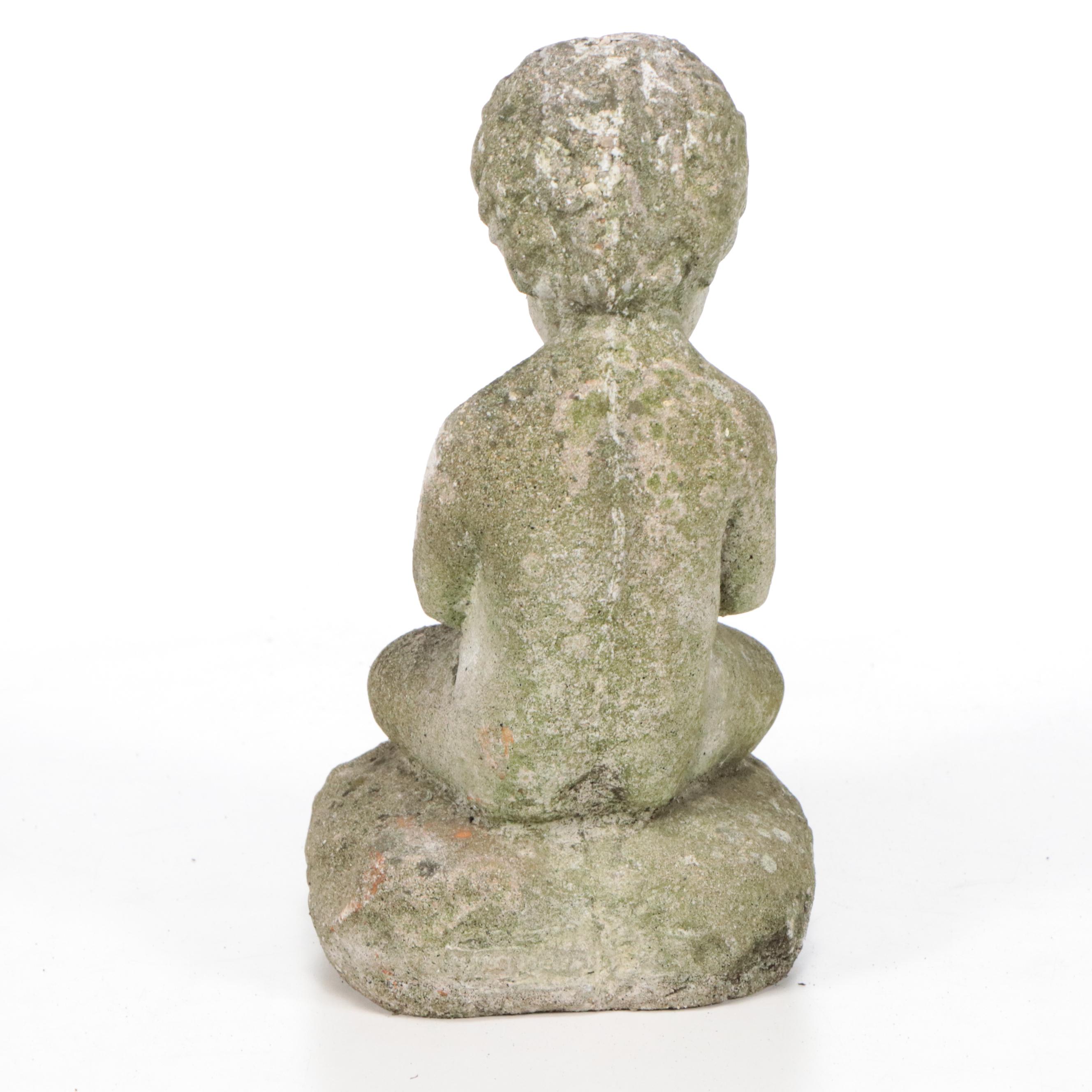 Cast Concrete Garden Statues and Birdbath